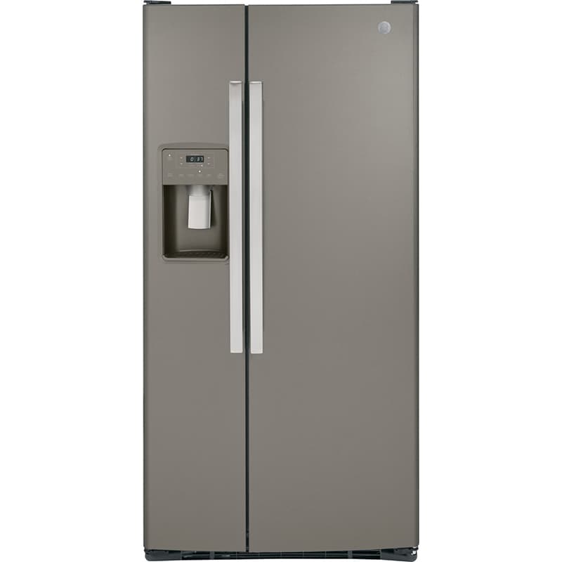 GE 33 in. 23 cu. ft. Side by Side Refrigerator with Ice & Water Dispenser - Fingerprint Resistant Slate, , hires