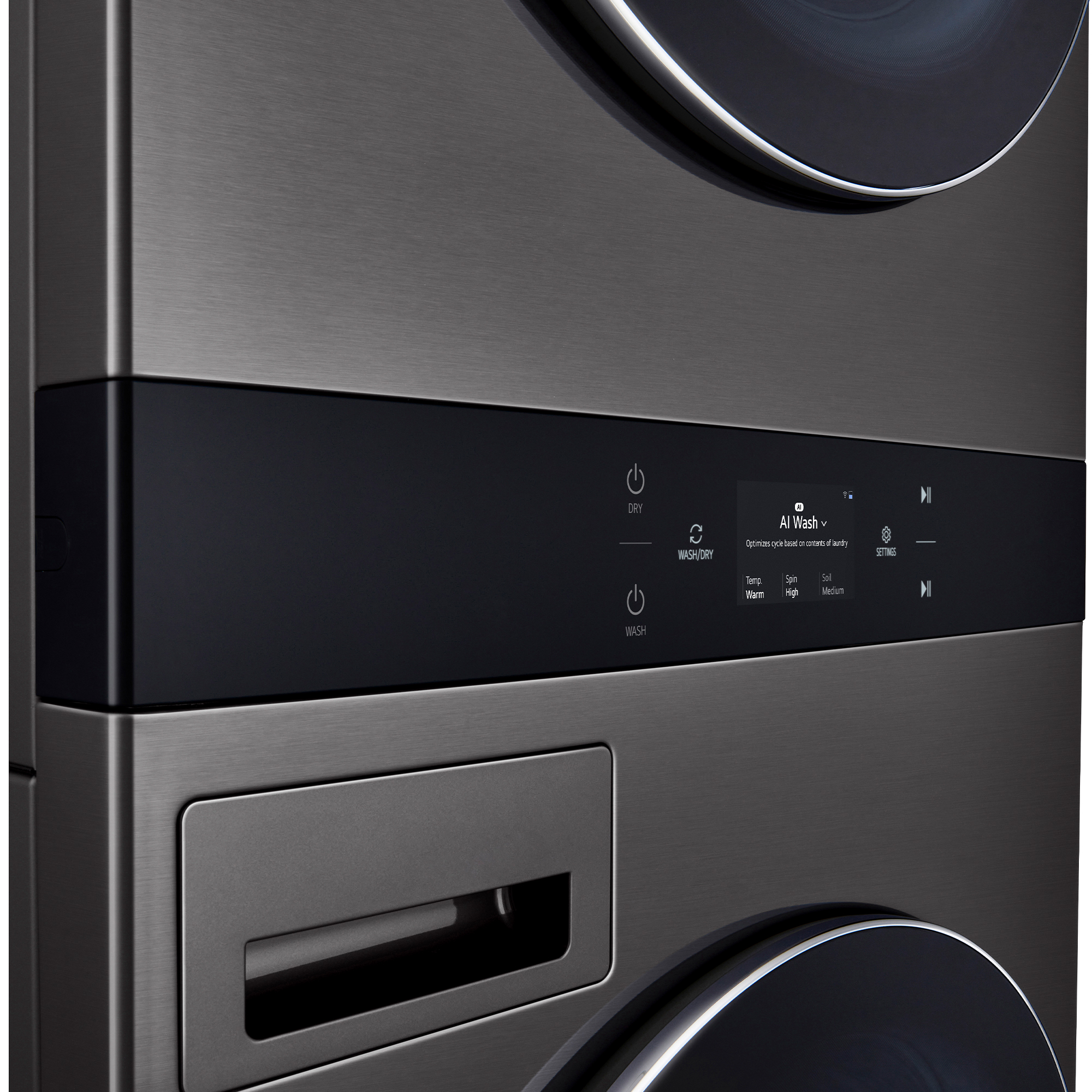 LG 27 in. 5.0 cu. ft. Smart Gas Front Load WashTower with AI Sensor Dry