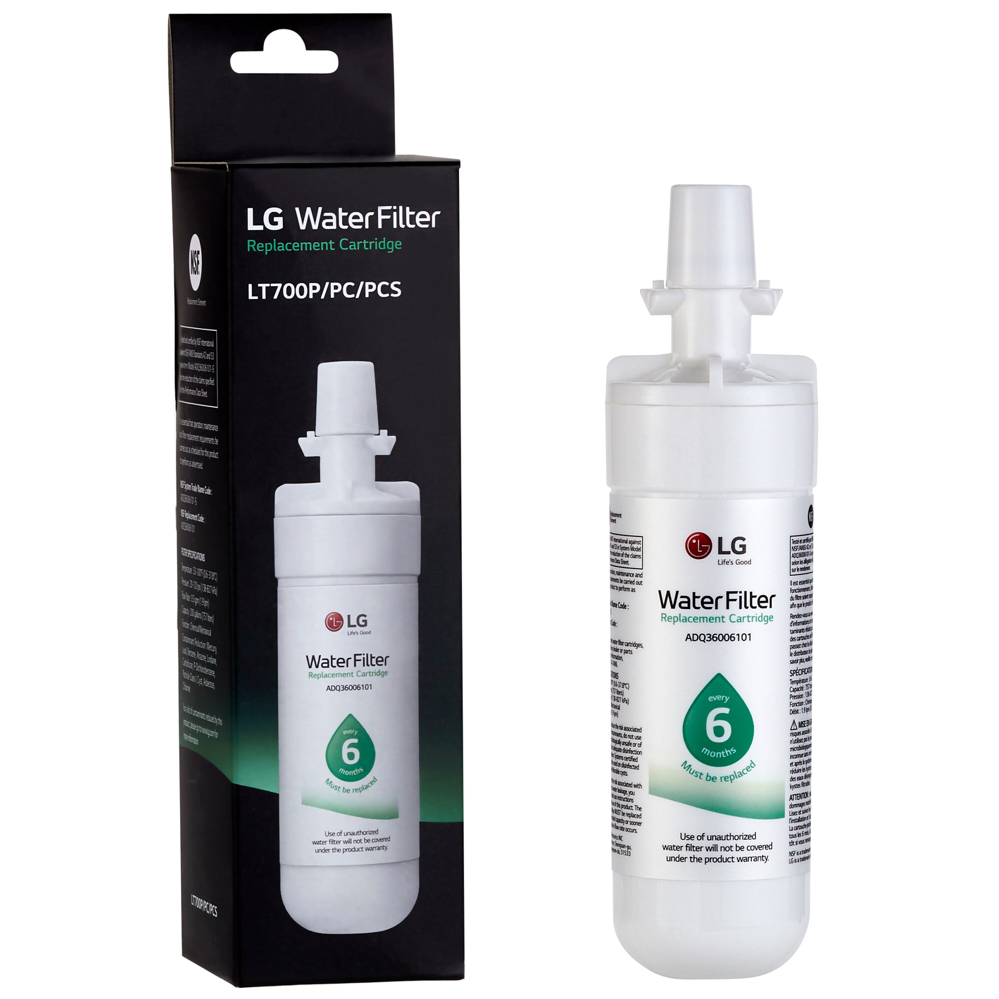LG 6 Month / 200 Gallon Capacity Replacement Refrigerator Water Filter, , hires