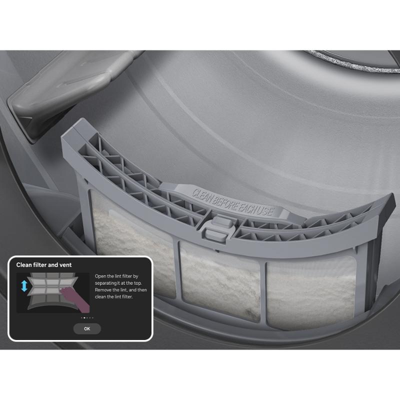 Samsung Bespoke 27 in. 7.6 cu. ft. Smart Stackable Electric Dryer with AI Home, AI OptiDry+, Sensor Dry, Sanitize & Steam Cycle - Ivory, Ivory, hires