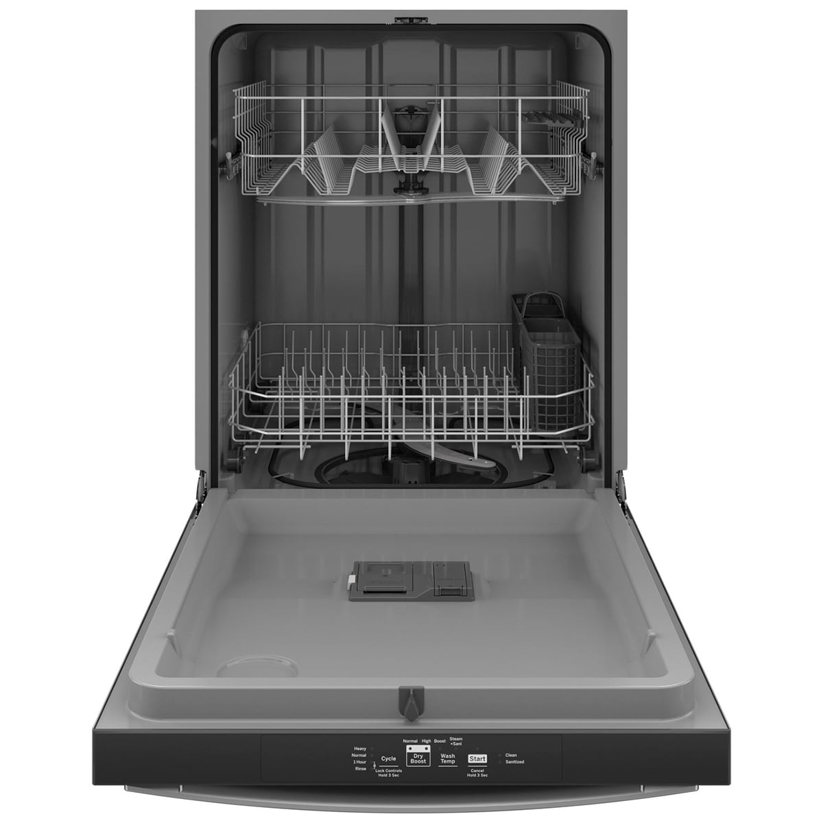 GE 24 in. Top Control Flush-Mount Dishwasher with 55 dBa Sound Level & Dry Boost - Stainless Steel, Stainless Steel, hires