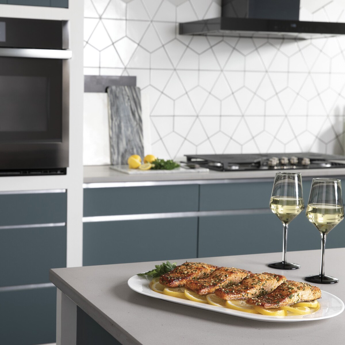 GE Profile 30 in. 10 cu. ft. Smart Top Control Electric Double Wall Oven with True European Convection - Fingerprint resistant Black Stainless, Fingerprint Resistant Black Stainless, hires