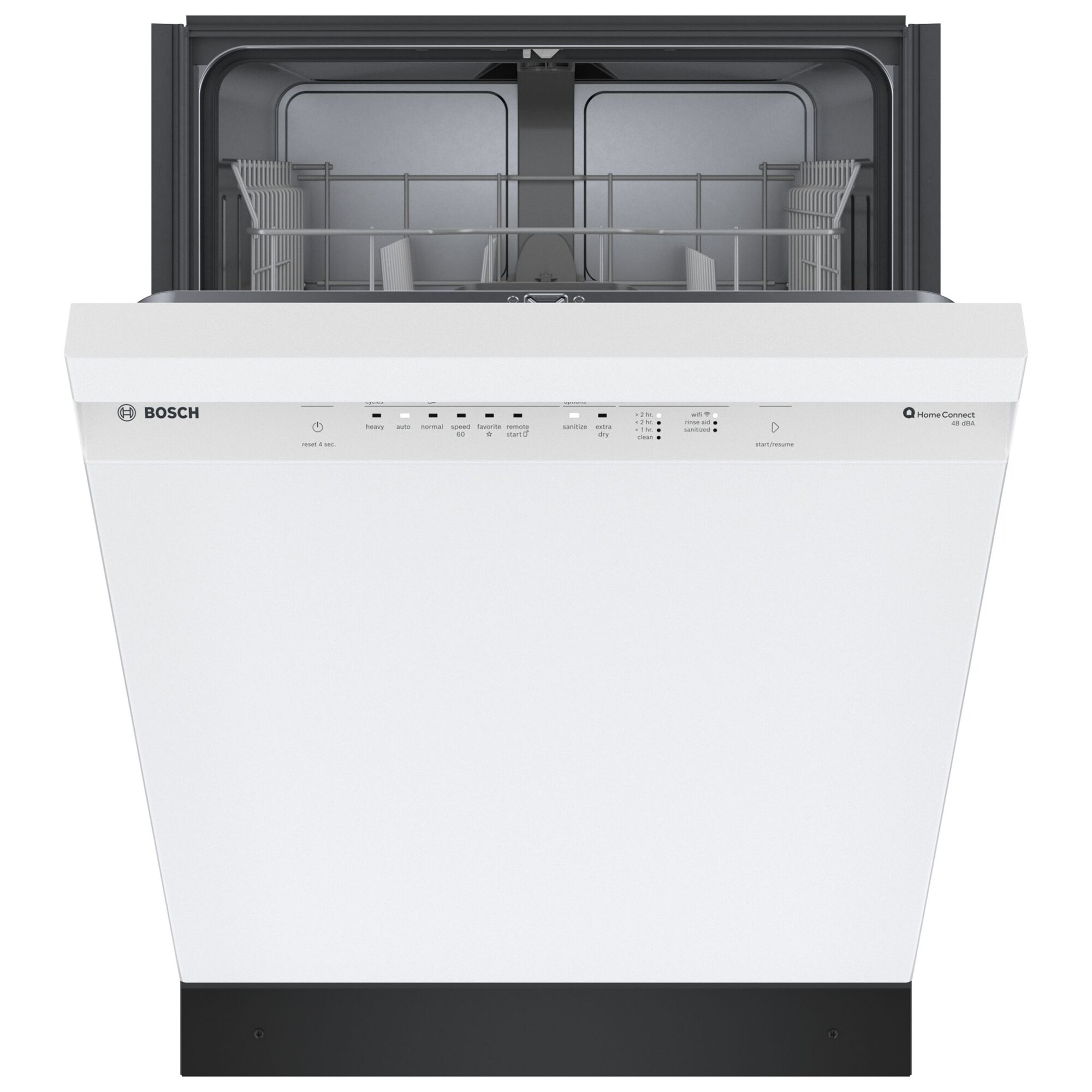 Bosch 100 Series 24 in. Front Control Smart Dishwasher with 48 dBa Sound Level & PureDry - White, , hires