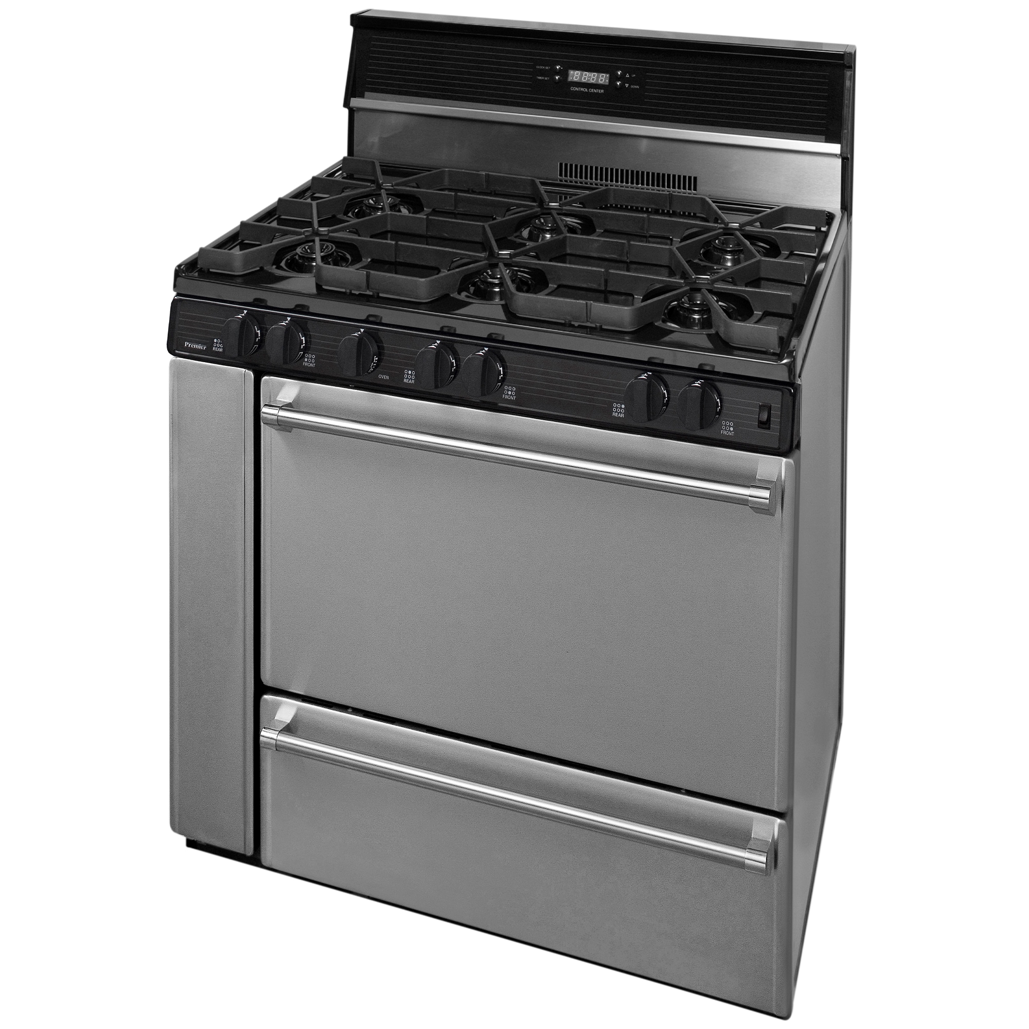 Premier Pro Series 36 in. 3.9 cu. ft. Gas Range with Open Burners & Griddle - Stainless Steel, , hires