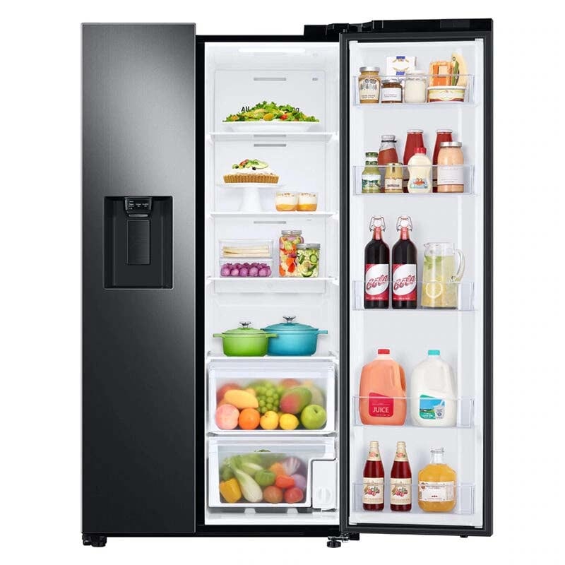 Samsung 36 in. 27.4 cu. ft. Side by Side Refrigerator with Ice & Water Dispenser - Black Stainless, Black Stainless, hires