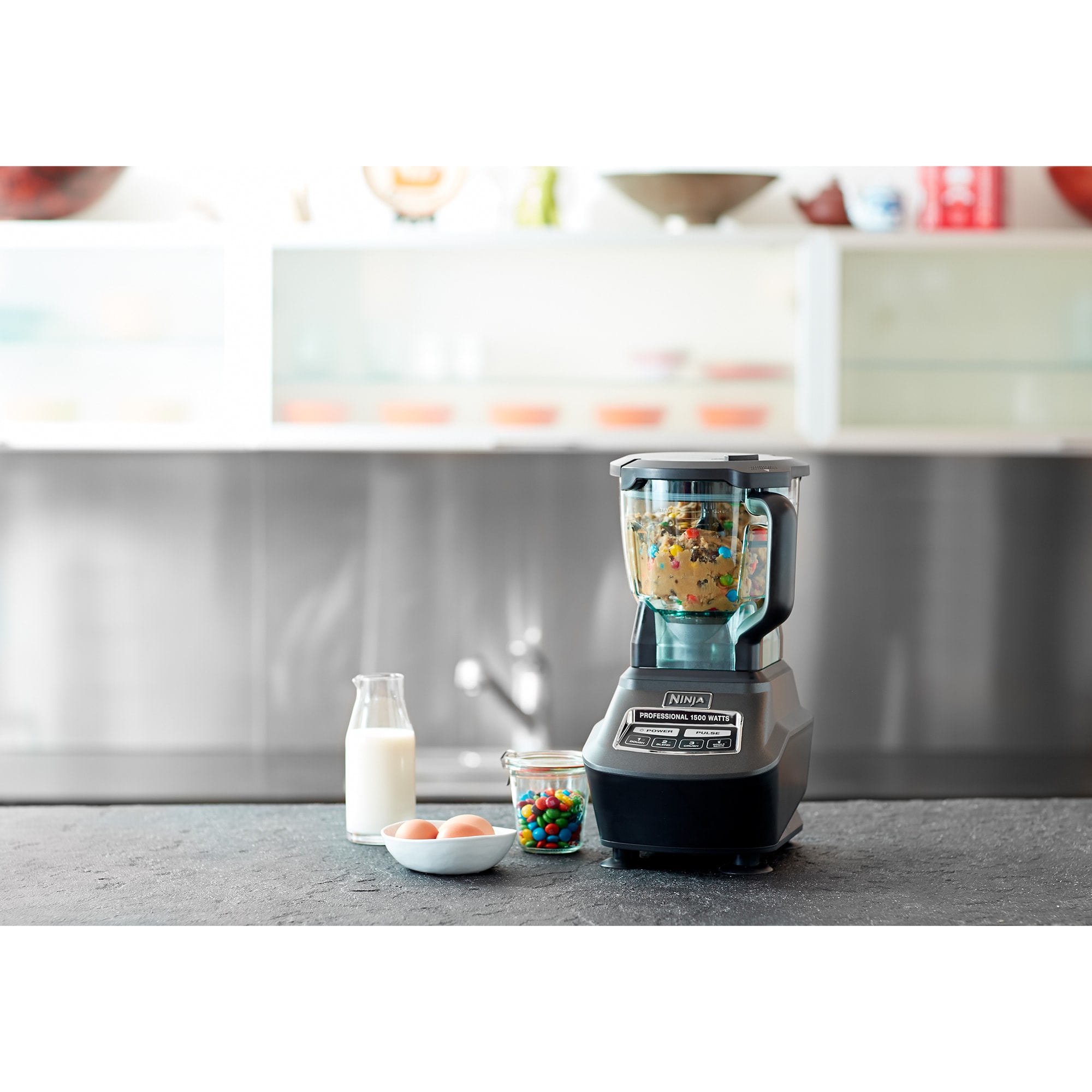 Ninja Mega Kitchen System 72 Oz. 3-Speed Blender with Single Serve Cups & Food Processor Bowl - Black, , hires