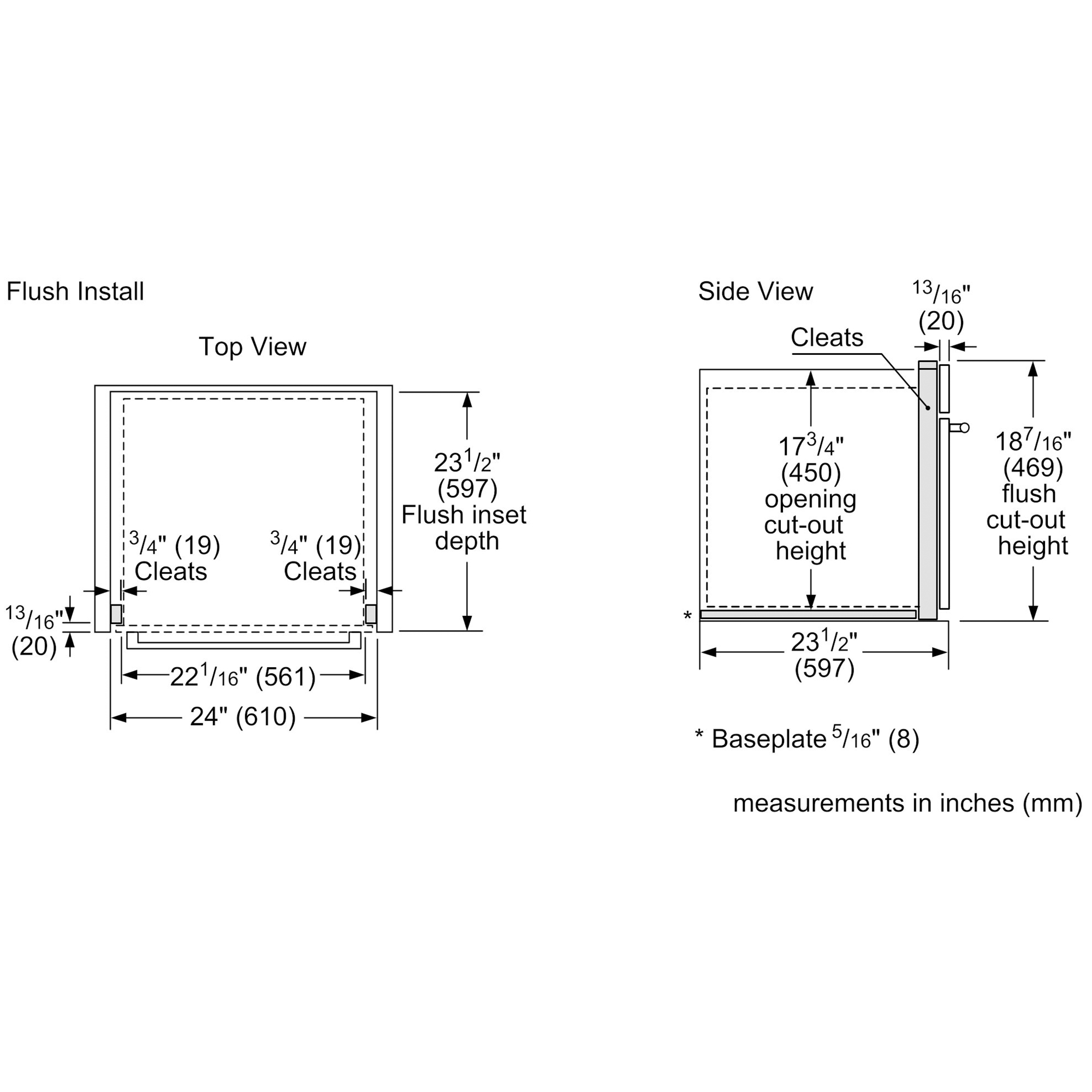 Bosch 500 Series 24 in. 1.6 cu.ft BuiltIn Microwave with 10 Power Levels & Sensor Cooking