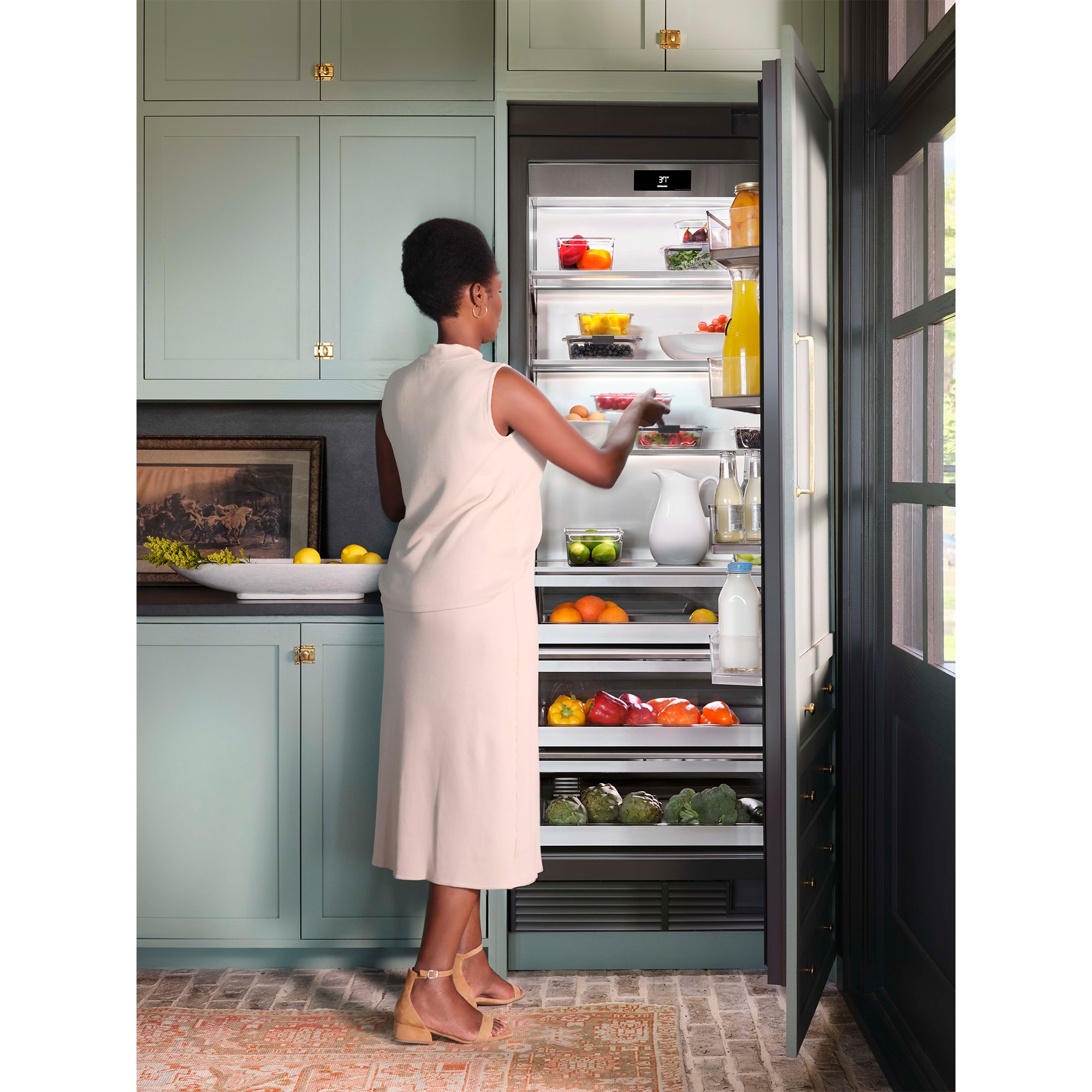 Signature Kitchen Suite 30 in. 17.8 cu. ft. Built-in Smart Triple-Drawers Upright Freezer with Ice-Maker & Adjustable Shelves - Custom Panel Ready, , hires