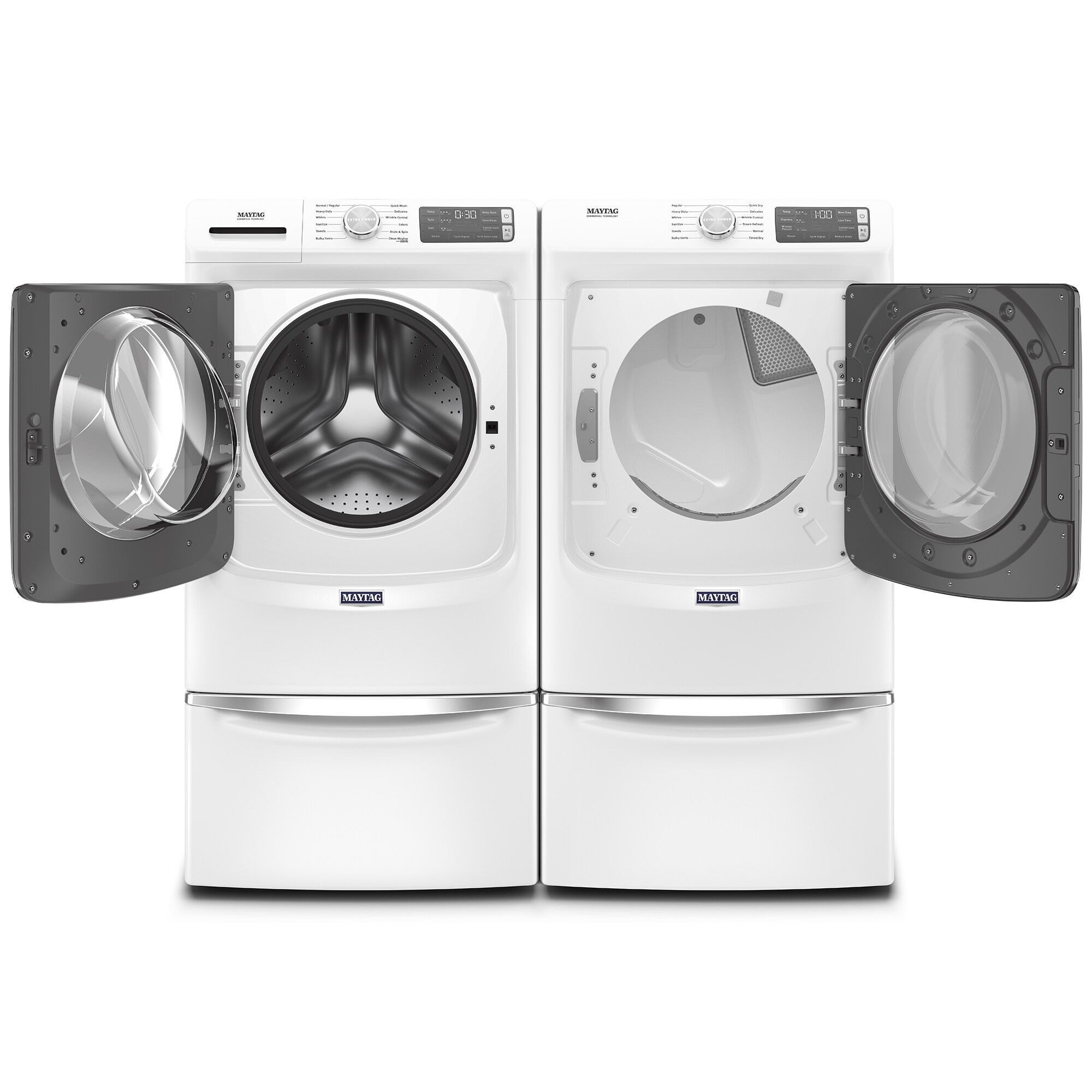 Maytag 27 in. 7.3 cu. ft. Stackable Gas Dryer with Extra Power, Sanitize, Steam & Quick Dry Cycle - White, White, hires