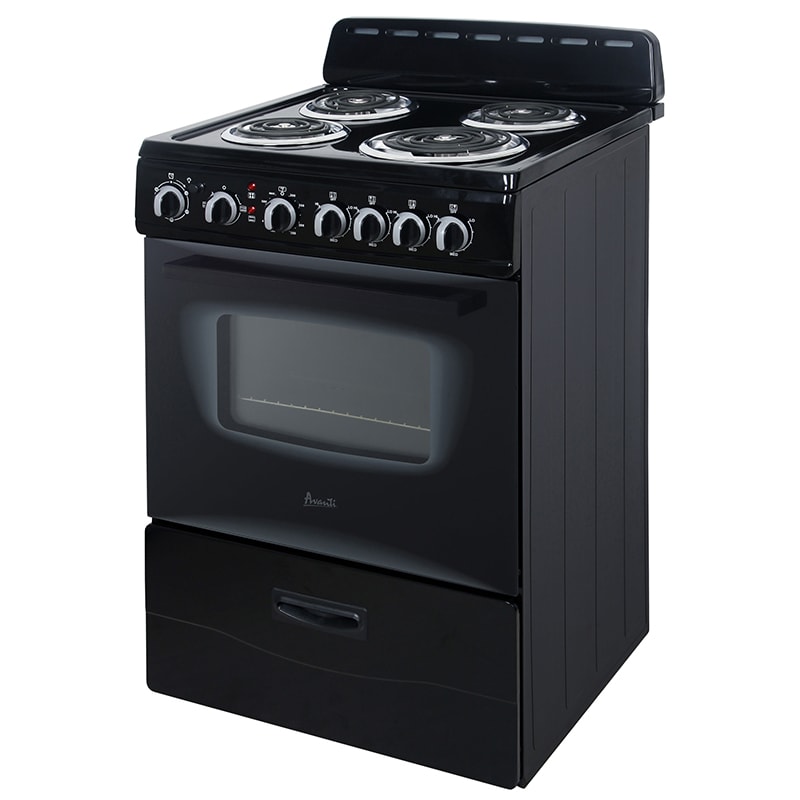 Avanti 24 in. 2.6 cu. ft. Electric Range with Coil Burners - Black, , hires