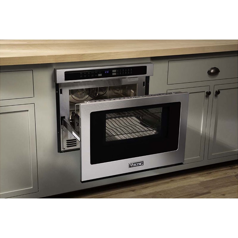 Viking 5 Series 24 in. 1.4 cu. ft. 900W Drawer Microwave with Convection & Sensor Cooking - Stainless Steel, , hires