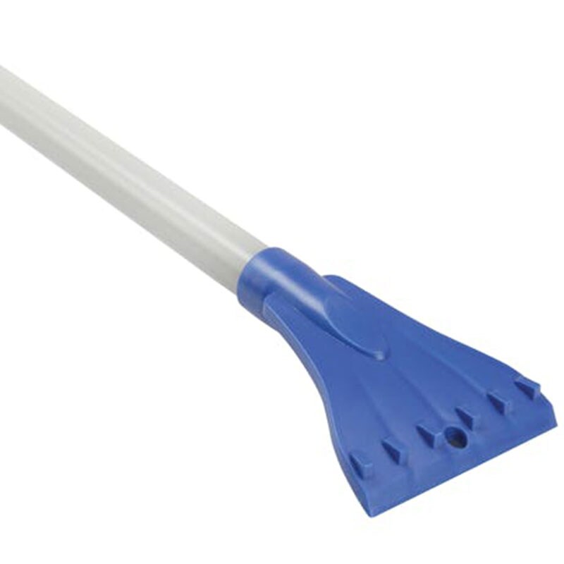 Snow Joe 4-In-1 Telescoping Snow Broom & Ice Scraper with 18 in. Foam Head and Headlights - Blue, , hires