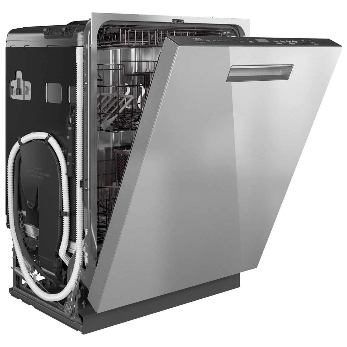 Cafe 24 in. Top Control Flush-Mount Smart Dishwasher with 39 dBa Sound Level, 3rd-Rack, Dual Convection Ultra Dry & Pocket Handle - Platinum Glass, , hires