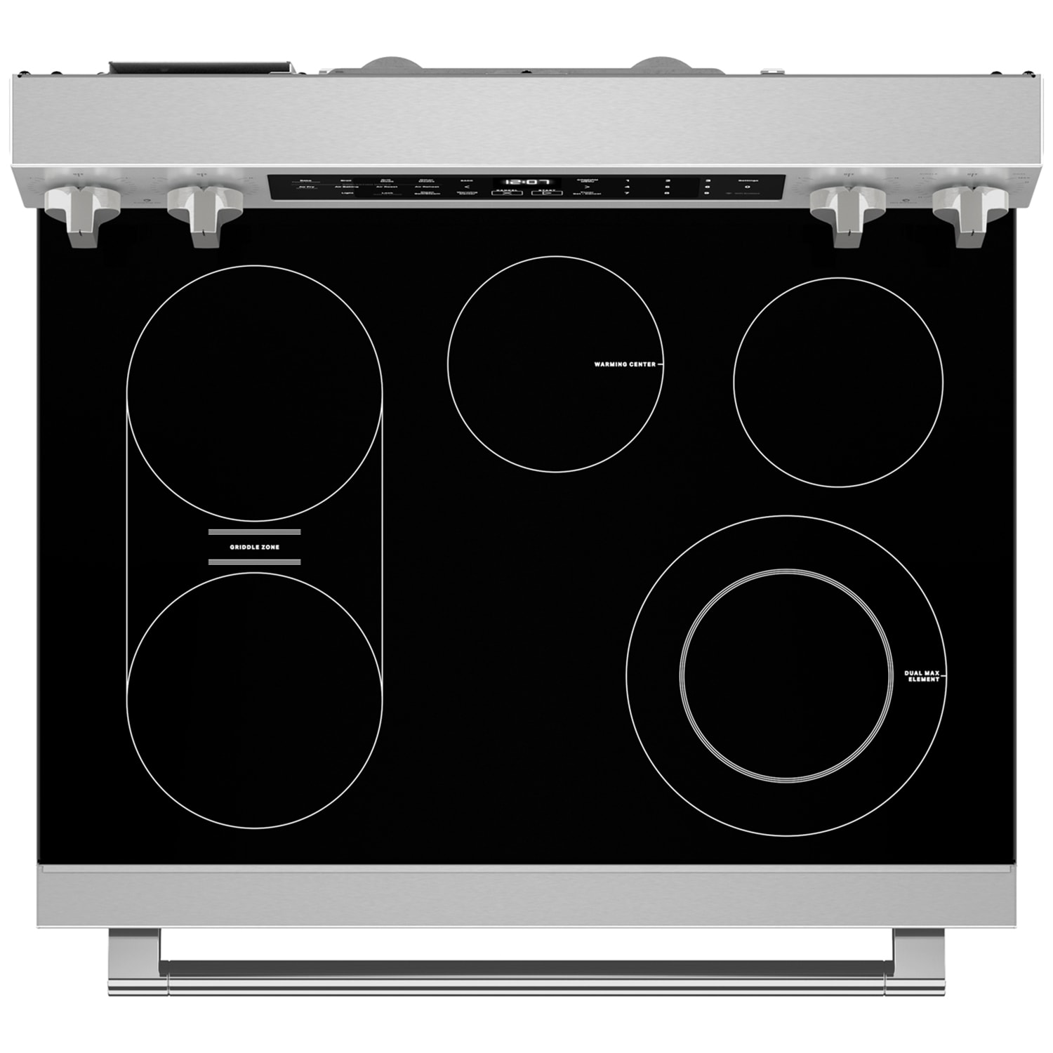 Maytag 30 in. 5.3 cu. ft. Smart Air Fry Standard Convection Electric Range with Radiant Burners, Grill & Griddle - Fingerprint Resistant Stainless, , hires