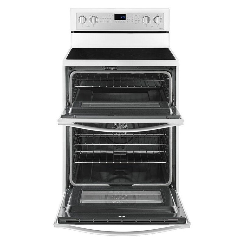 Whirlpool 30 in. 6.7 cu. ft. True European Convection Double Oven Electric Range with Radiant Burners - White Ice, White Ice, hires