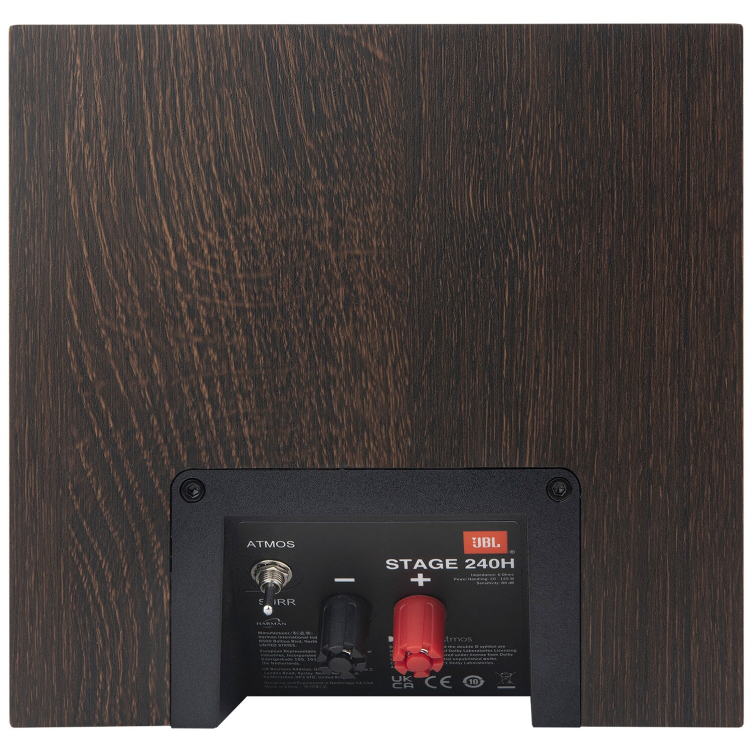 JBL Stage 240H 2-Way 4.5 in. (114 mm) Dolby Atmos Surround Sound Loudspeaker - Espresso, Espresso, hires