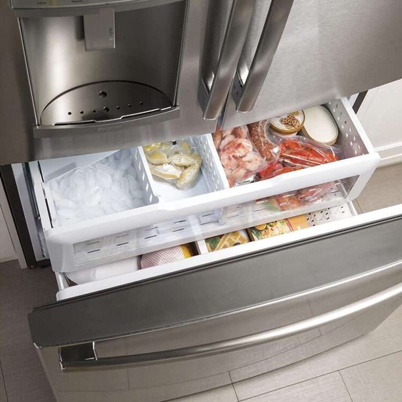 GE 36 in. 27.7 cu. ft. French Door Refrigerator with Ice & Water Dispenser - Fingerprint Resistant Slate, Slate, hires