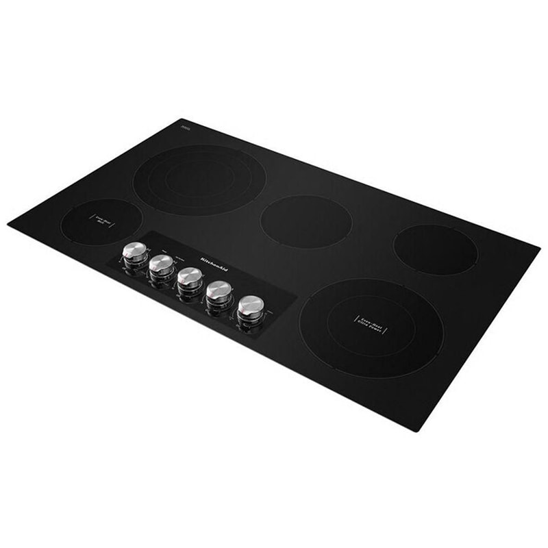 KitchenAid 36 in. 5-Burner Electric Cooktop with Simmer Burner & Power Burner - Stainless Steel, , hires