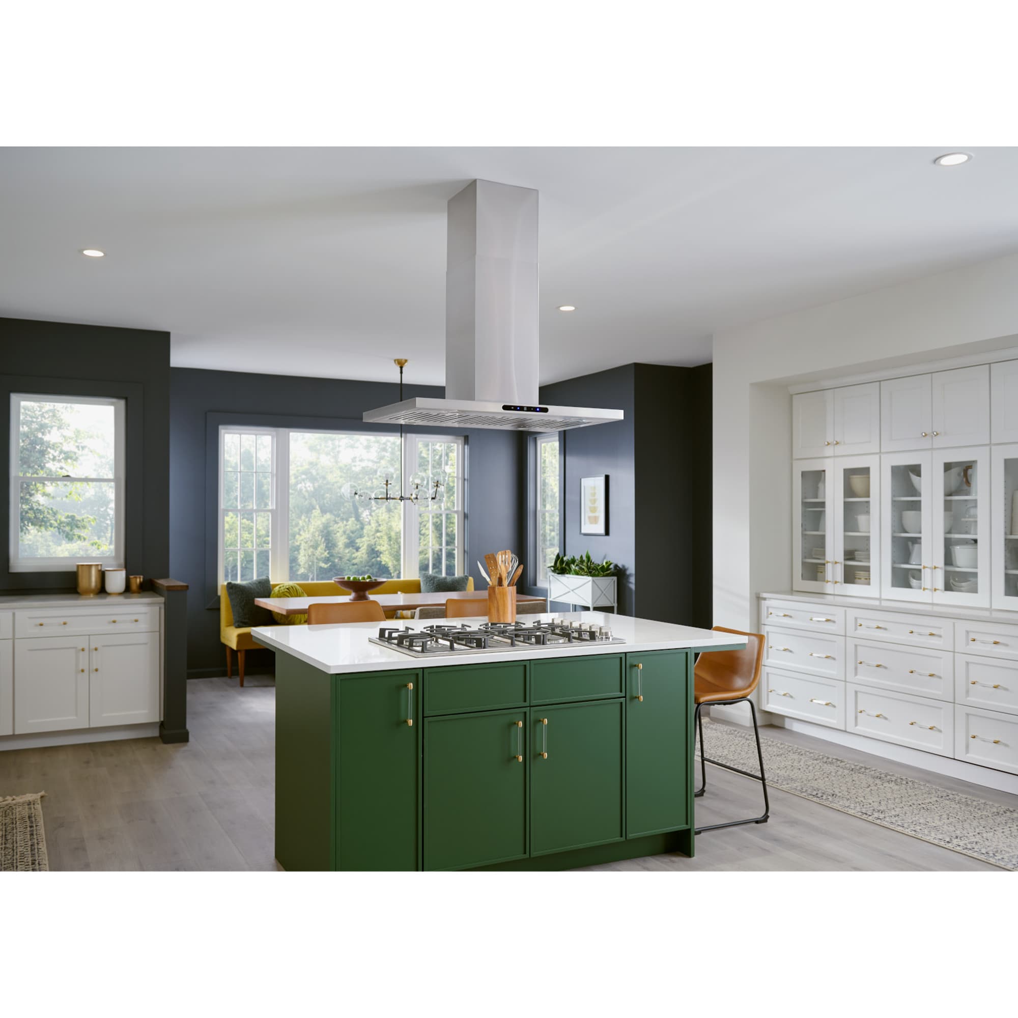 Broan Elite EIT1 Series 36 in. Convertible Chimney Style Range Hood with 640 CFM, 4 Fan Speeds & 4 LED Lights - Stainless Steel, , hires