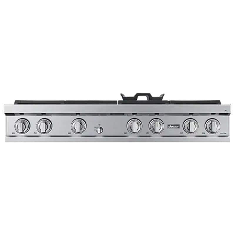 Dacor Transitional 48 in. 6-Burner Smart Natural Gas Rangetop with Griddle, Simmer Burner & Power Burner - Graphite Stainless, , hires
