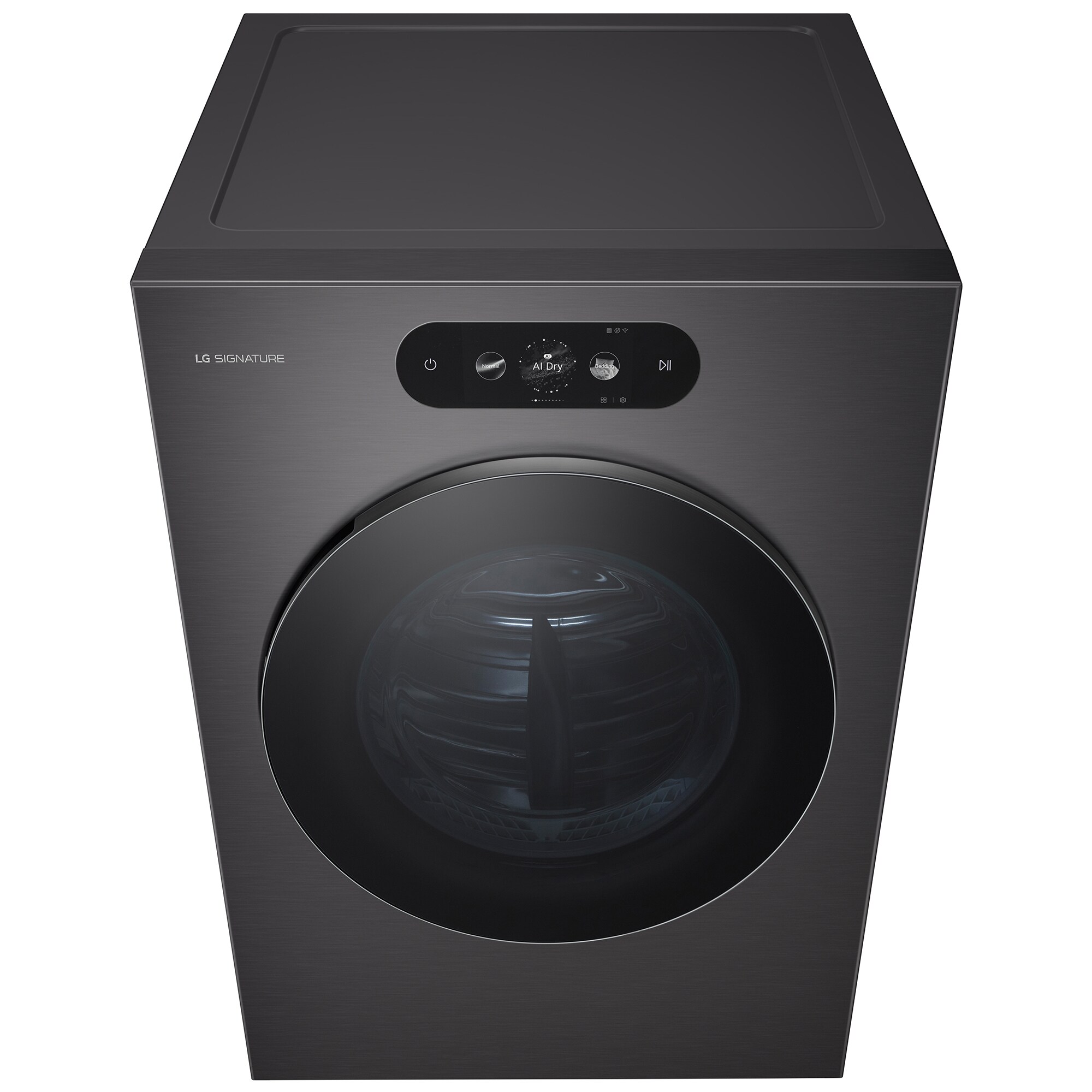 LG Signature 29 in. 9.0 cu. ft. Smart Stackable Electric Dryer with Built-In Intelligence, TurboSteam, AI Sensor Dry & Sanitize Cycle - Brushed Black Steel, , hires