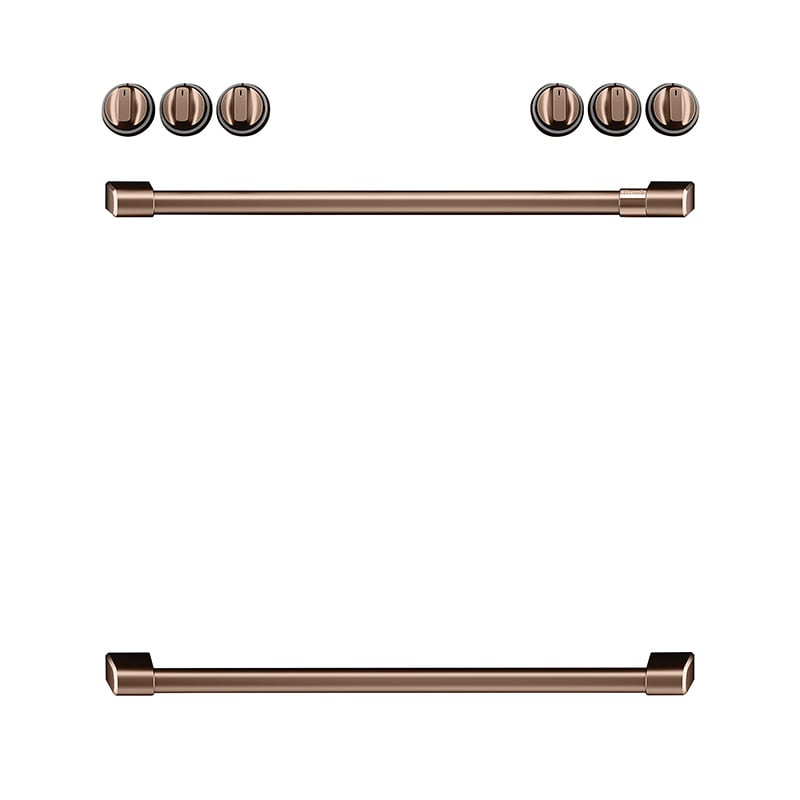 Cafe Knob Set and Handle Kit for Ranges - Brushed Copper, , hires