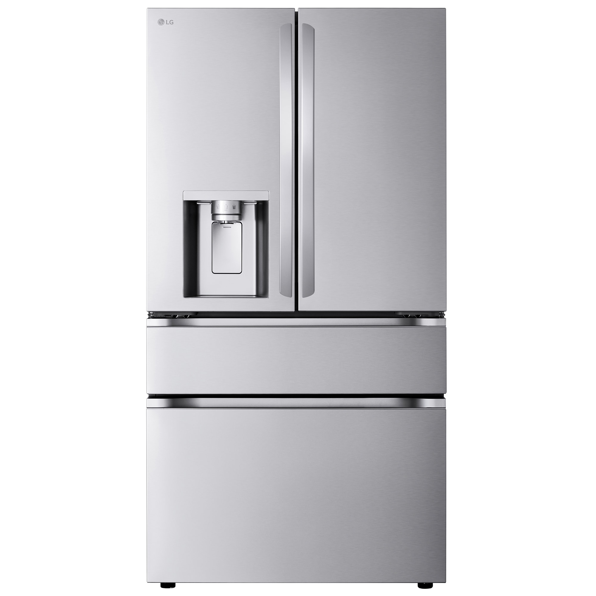 LG 36 in. 24.5 cu. ft. Smart Counter Depth 4-Door French Door Refrigerator with Ice & Water Dispenser - PrintProof Stainless Steel, , hires