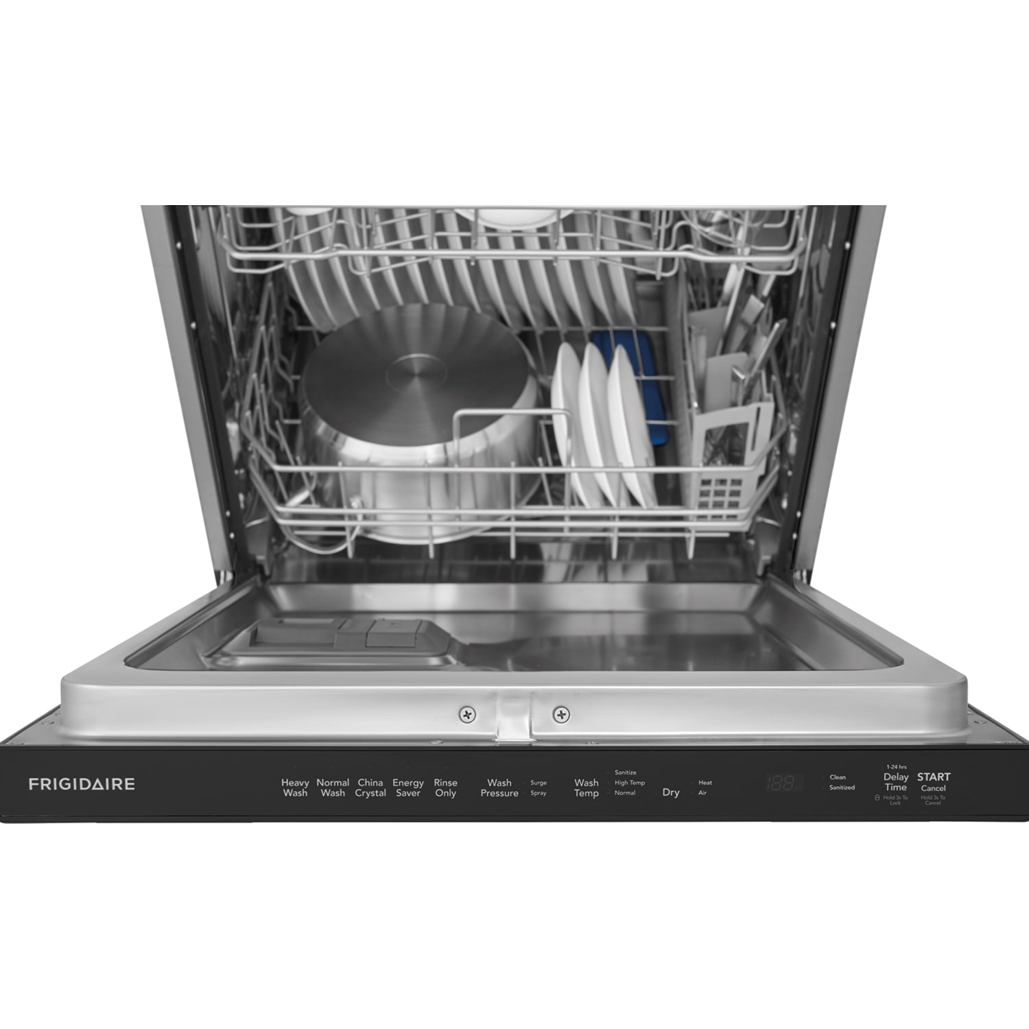 Frigidaire 24 in. Top Control Dishwasher with 49 dBa Sound Level, 3rd-Rack, EvenDry & Pocket - Stainless Steel, , hires