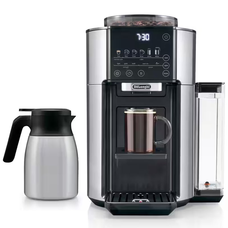 De Longhi TrueBrew Drip Coffee Maker with Carafe - Stainless Steel/Silver, , hires