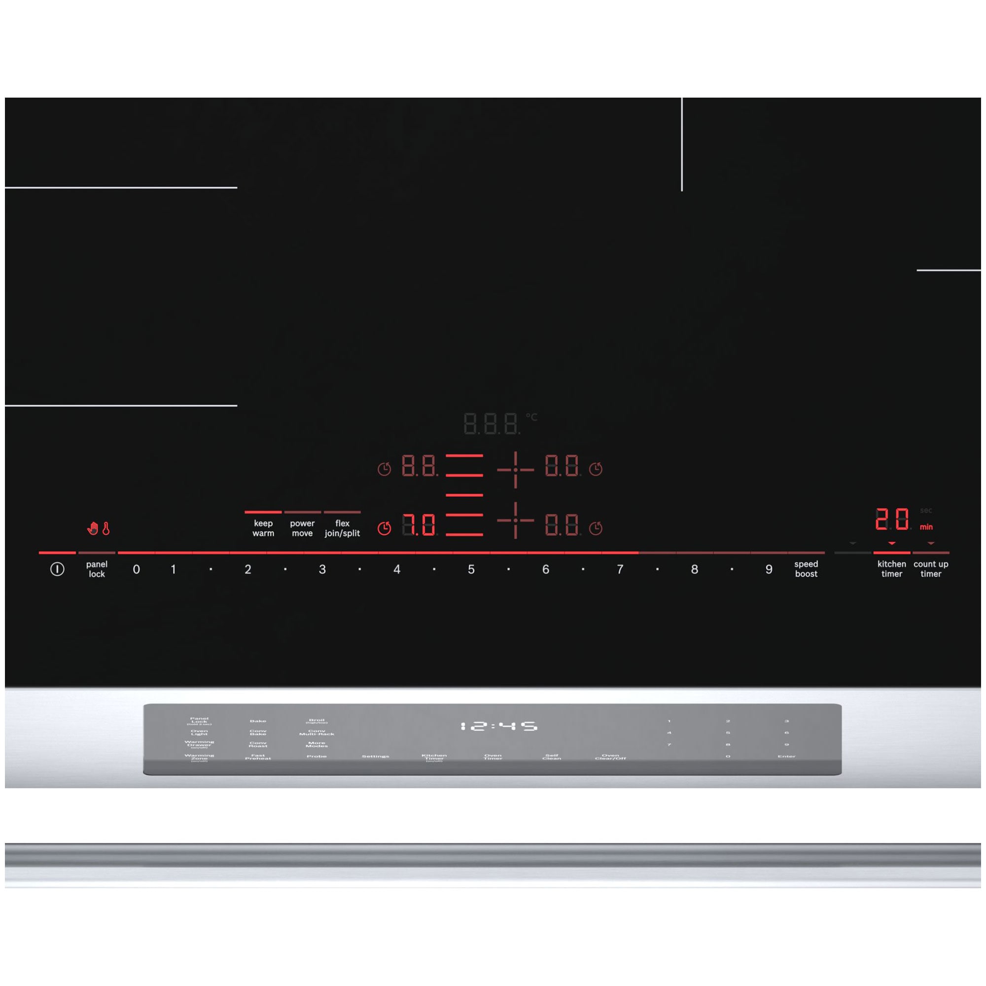 Bosch Benchmark Series 30 in. 4.6 cu. ft. True European Convection Slide-In Electric Range with 4 Induction Burners - Stainless Steel, , hires