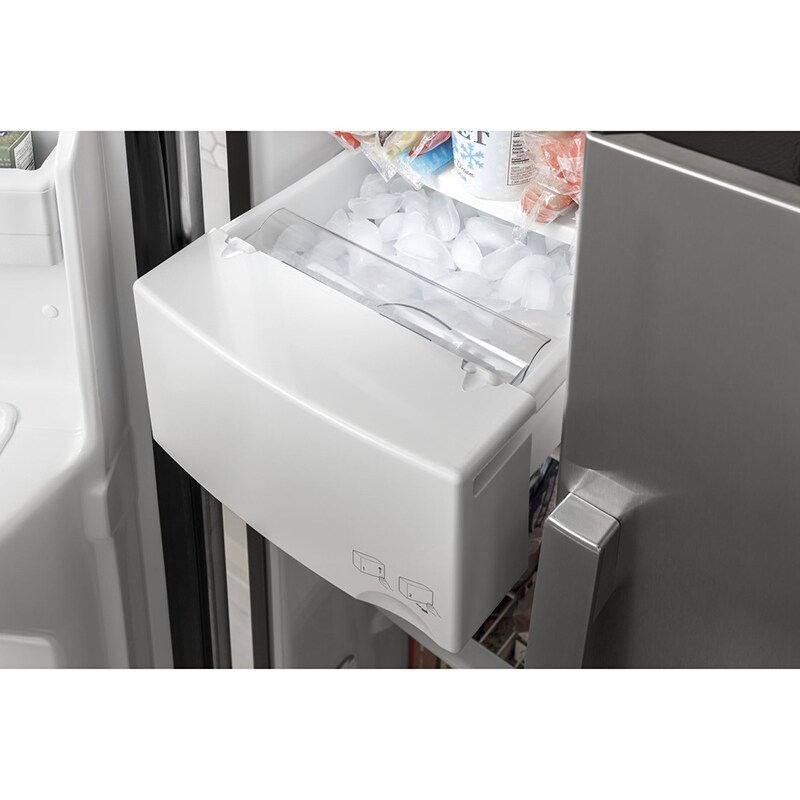 GE 36 in. 25.3 cu. ft. Side by Side Refrigerator with Ice & Water Dispenser - Black, Black, hires