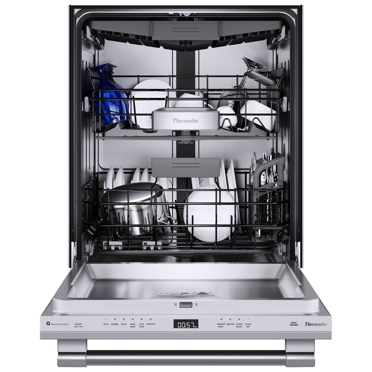 Thermador Emerald Series 24 in. Top Control Smart Dishwasher with 48 dBa Sound Level & 3rd-Rack - Stainless Steel, , hires