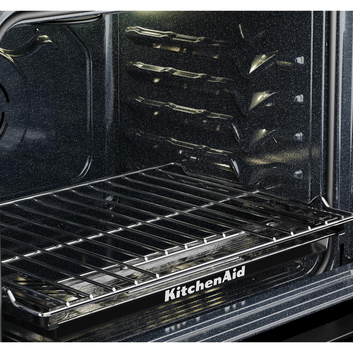 KitchenAid 30 in. 5.0 cu. ft. Smart Air-Fry True European Convection Steam Slide-In Gas Range with 5 Sealed Burners & Griddle - Fingerprint Resistant Stainless Steel, , hires
