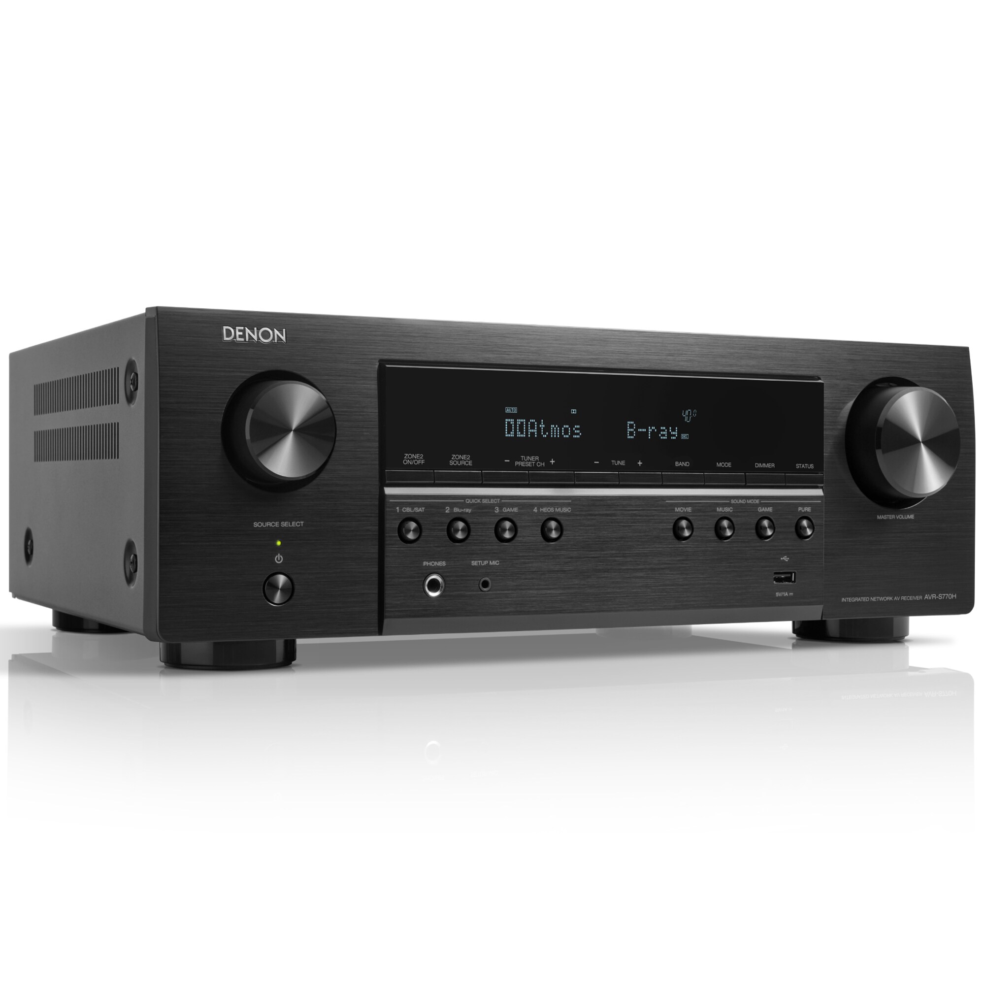 Denon 7.2 Ch. 75W 8K AV Receiver with Built-In HEOS - Black, , hires