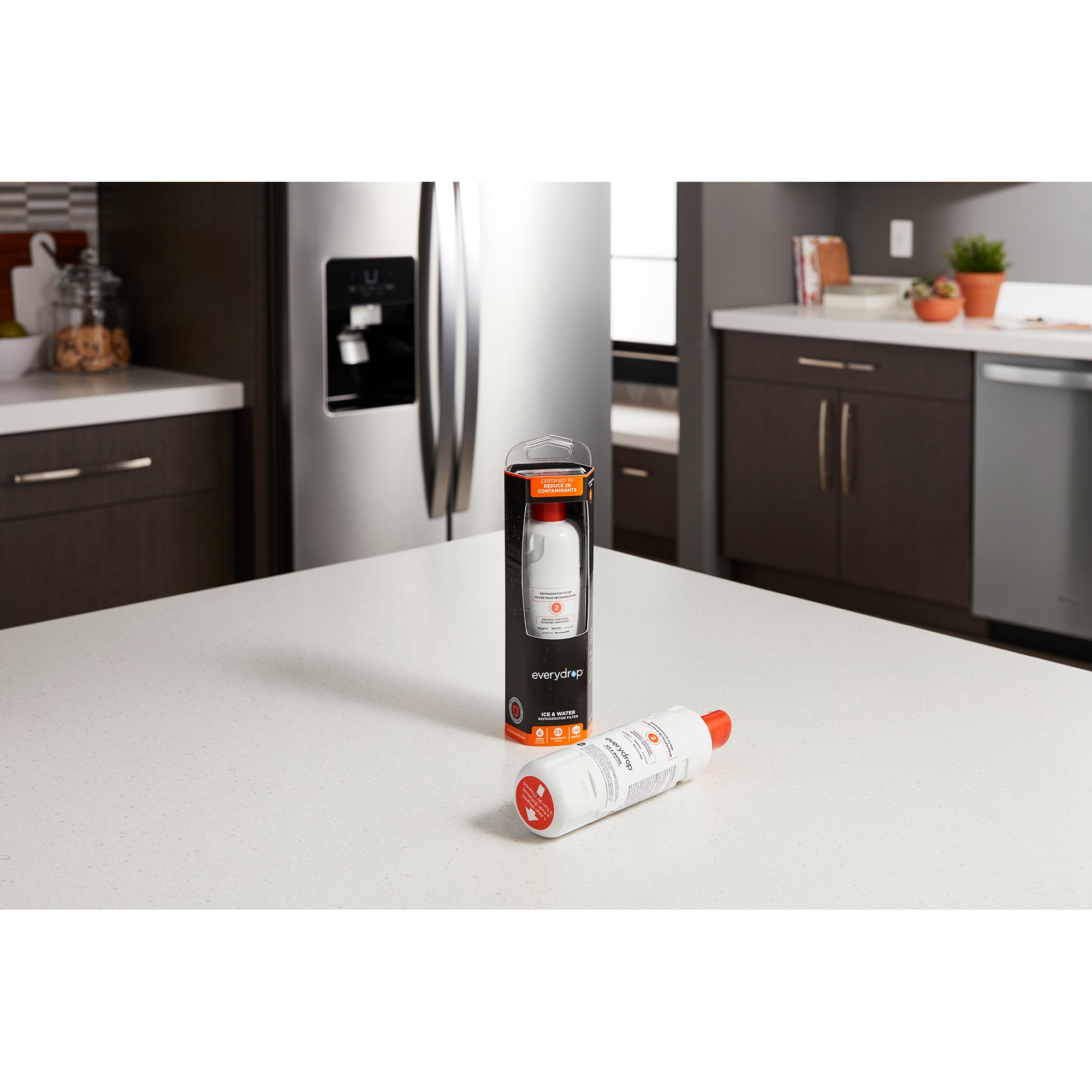 Whirlpool 36 in. 24.5 cu. ft. Side by Side Refrigerator with Ice & Water Dispenser - Fingerprint Resistant Stainless Steel, Fingerprint Resistant Stainless, hires