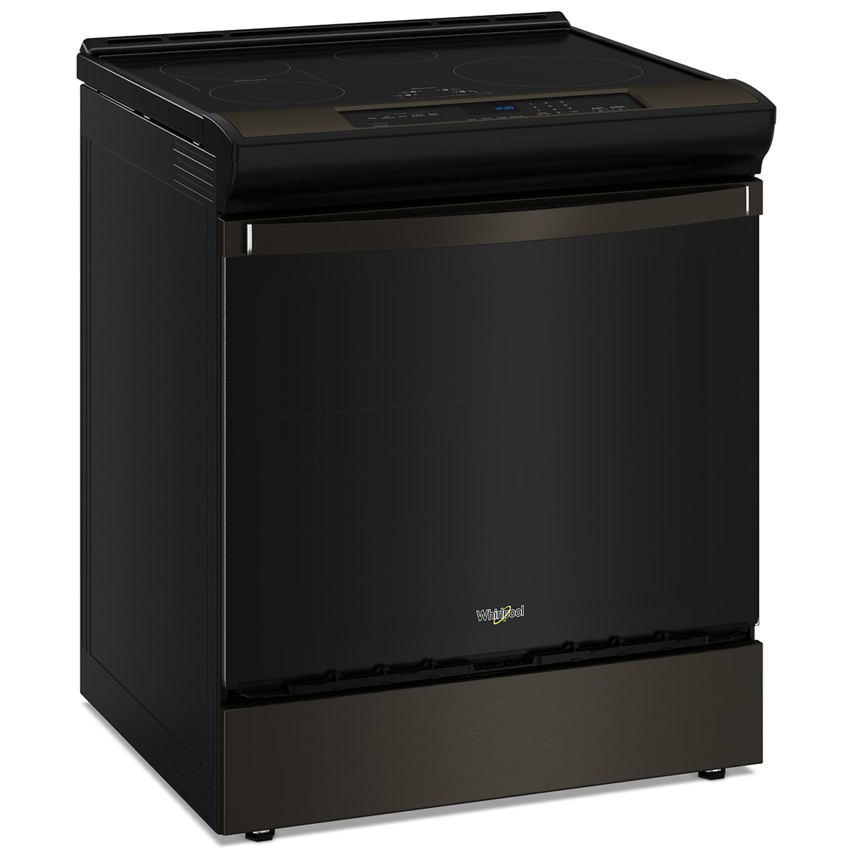 Whirlpool 30 in. 6.4 cu. ft. Air Fry True European Convection Slide-In Electric Range with 4 Induction Burners - Black Stainless, Black Stainless, hires