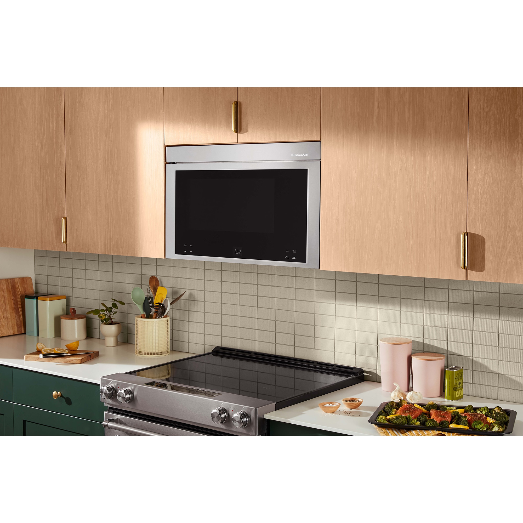 KitchenAid 30 in. 1.1 cu. ft. 950W Smart Over-the-Range Microwave with 400 CFM, Convection & Sensor Cooking - Stainless Steel, Stainless Steel, hires