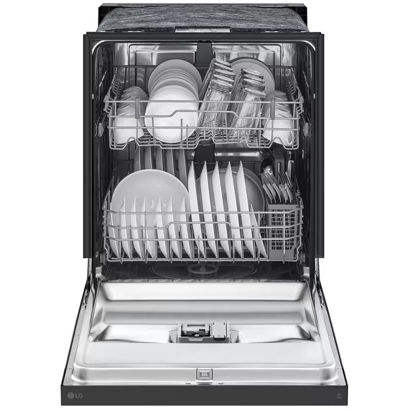 LG 24 in. Front Control Dishwasher with 52 dBa Sound Level, Dynamic Dry & Pocket - Black, Black, hires