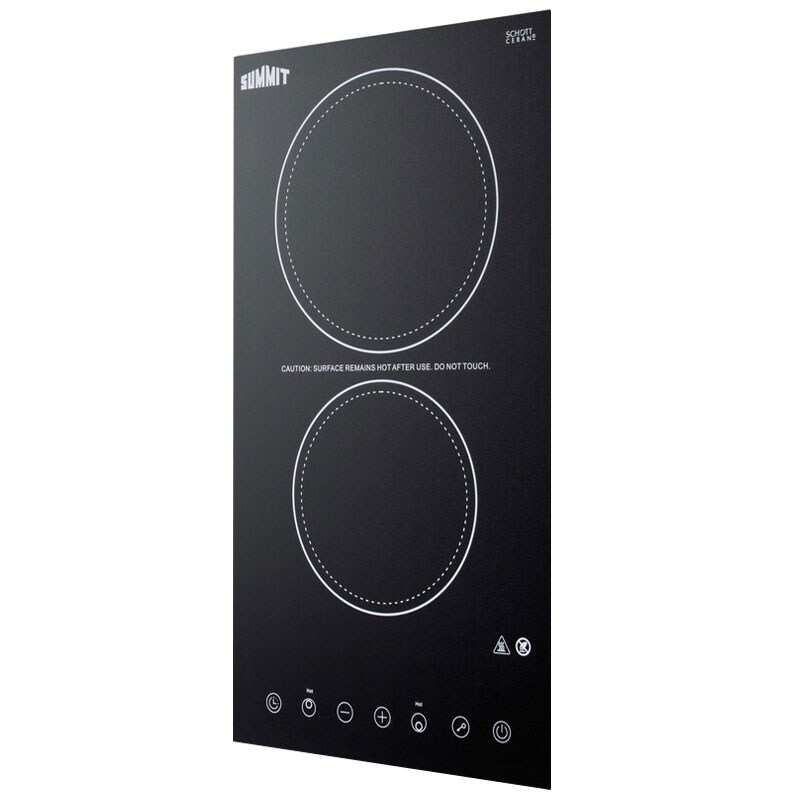 Summit 12 in. 2-Burner Electric Cooktop with Simmer Burner - Black, , hires