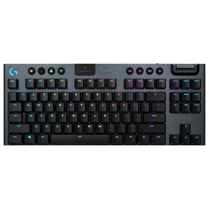 Logitech G915 TKL Tenkeyless Lightspeed Wireless RGB Mechanical Gaming Keyboard - Carbon, , hires