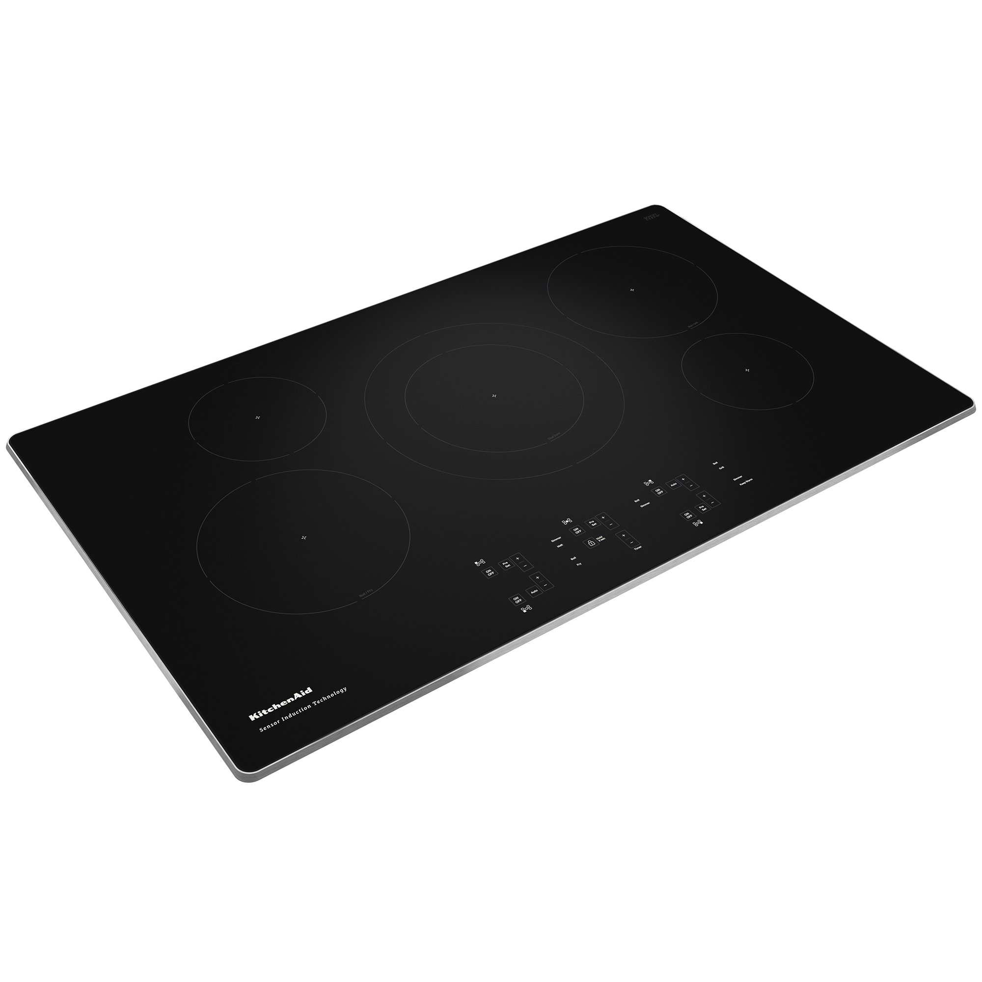 KitchenAid 36 in. 5-Burner Induction Cooktop with Simmer Burner & Power Burner - Stainless Steel, , hires