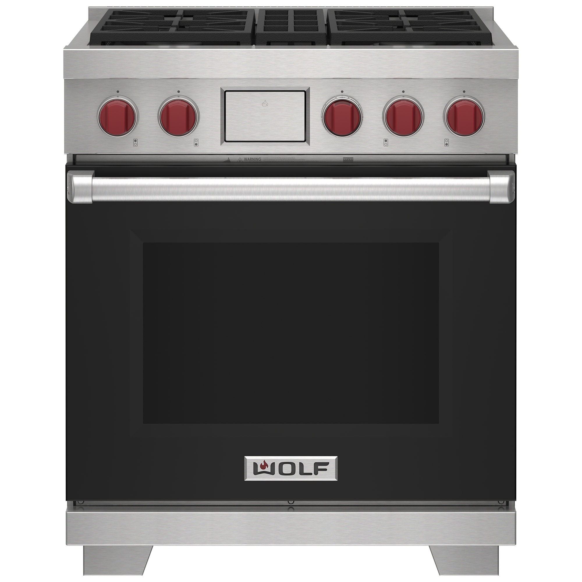 Wolf 30 in. 5.1 cu. ft. Smart Dual Convection Dual Fuel Range with 4 Sealed Burners - Powder-Coated Black, , hires