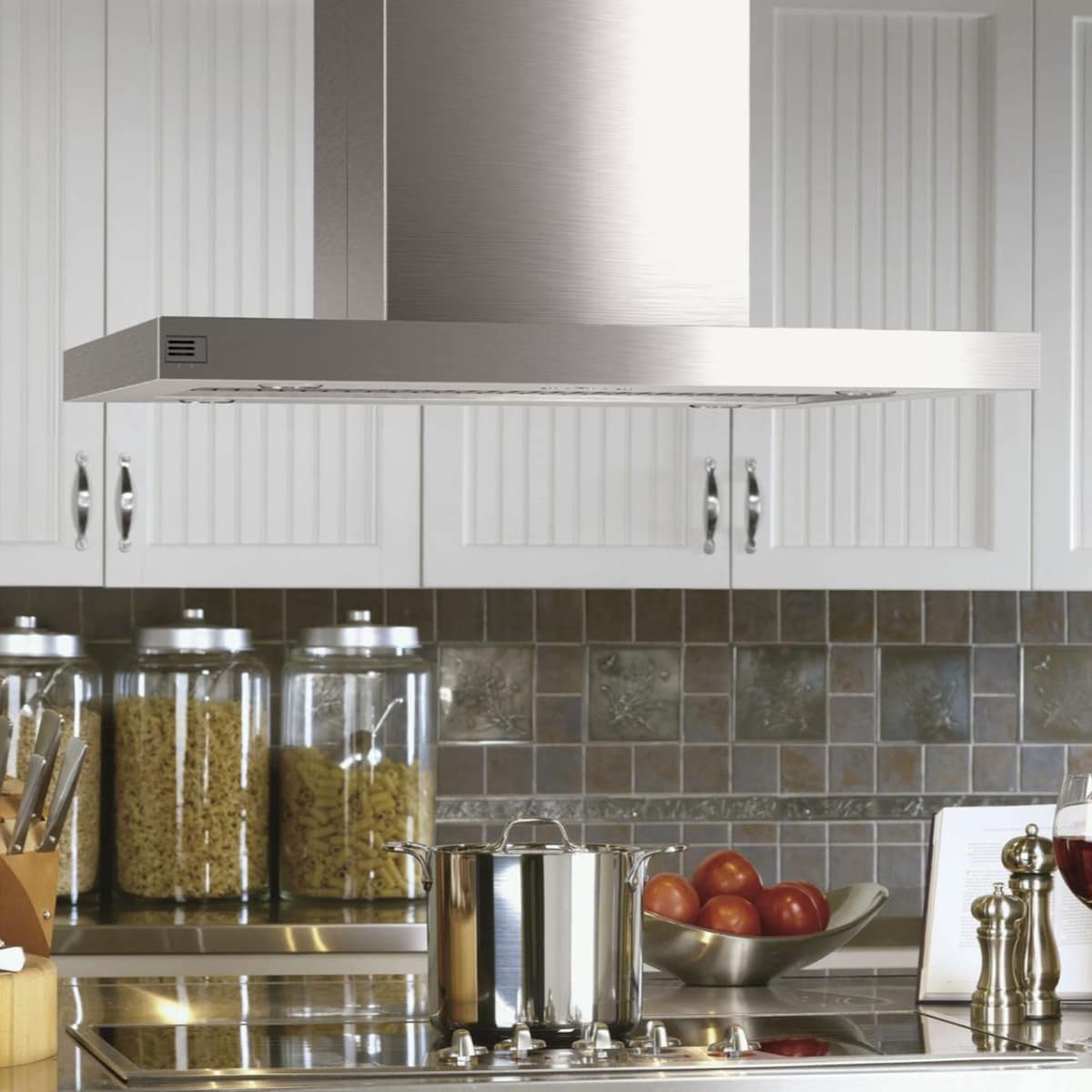 GE Profile 36 in. Smart Convertible Chimney Style Range Hood with 610 CFM, 4 Fan Speeds & 4 LED Lights - Stainless Steel, , hires