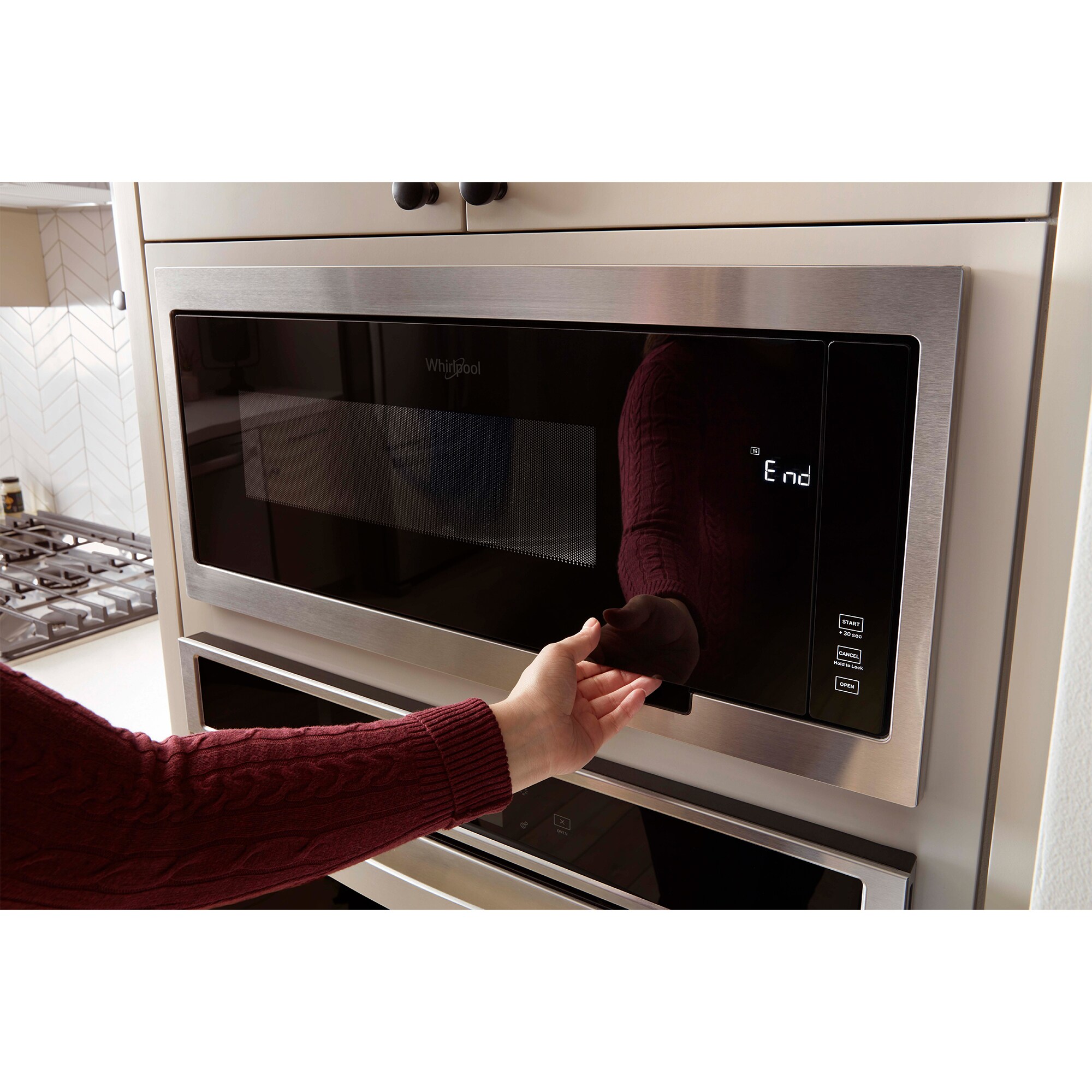 Whirlpool 30 in. 1.1 cu. ft. 1000W Low Profile Built-In Microwave - Stainless Steel, , hires