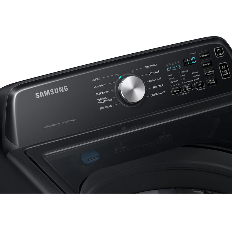 Samsung 27 in. 4.7 cu. ft. Smart Top Load Washer with Active WaterJet - Brushed Black, Brushed Black, hires