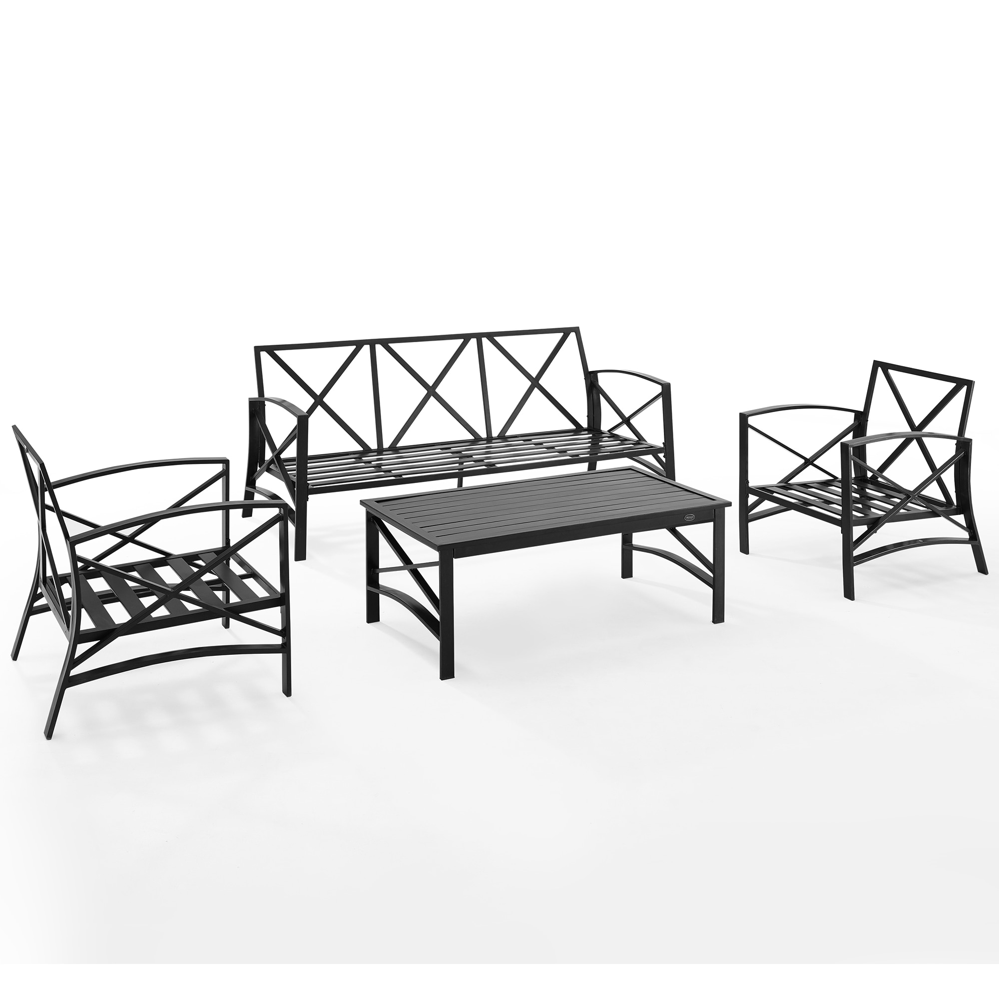 Crosley Kaplan 4-Piece Outdoor Sofa Patio Furniture Set , Oiled Rubbed Bronze with Mist Cushions, , hires