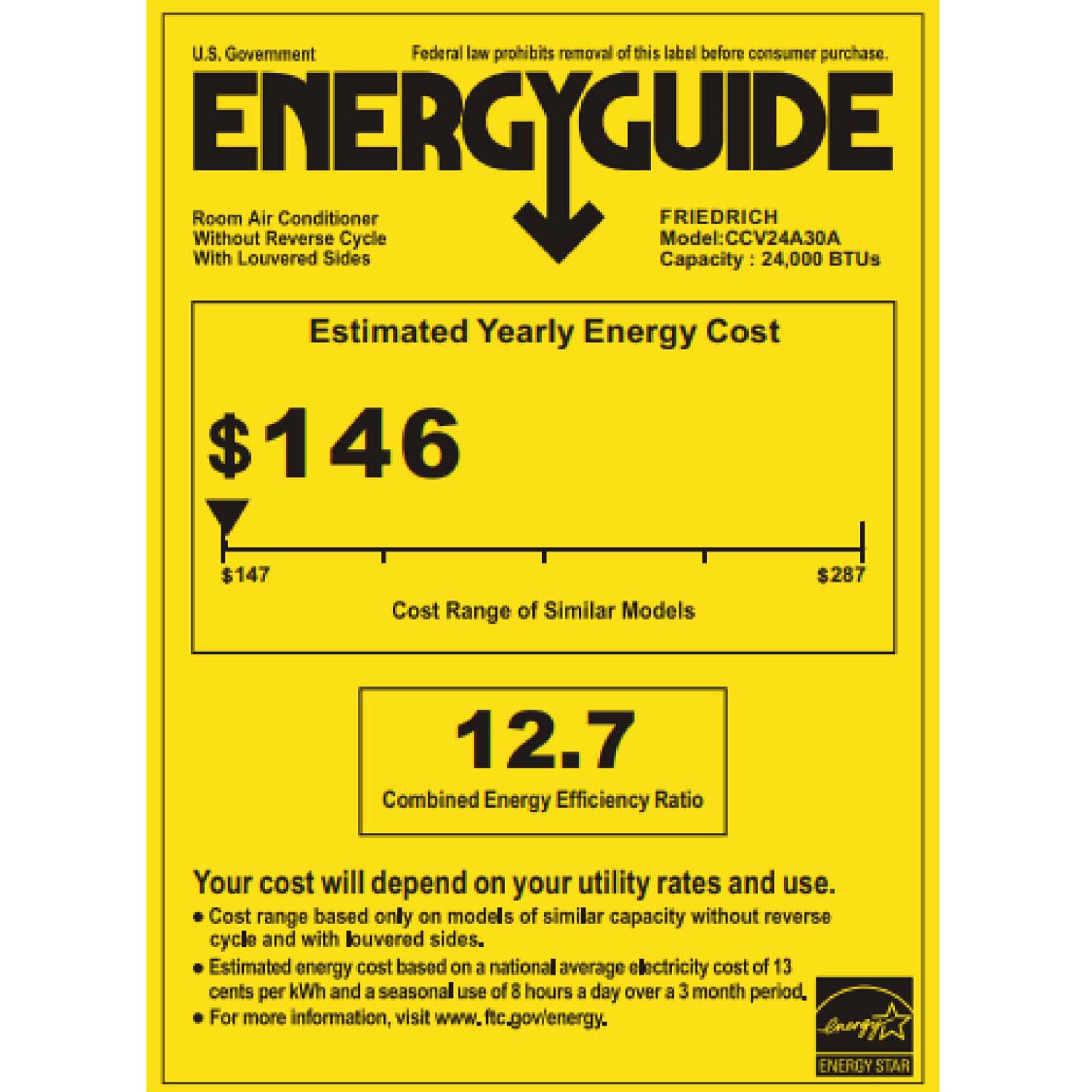 Friedrich Chill Premier Inverter Series 24,000 BTU 230V Smart Window/Wall Air Conditioner with 3 Fan Speeds, Remote Control - White, , hires