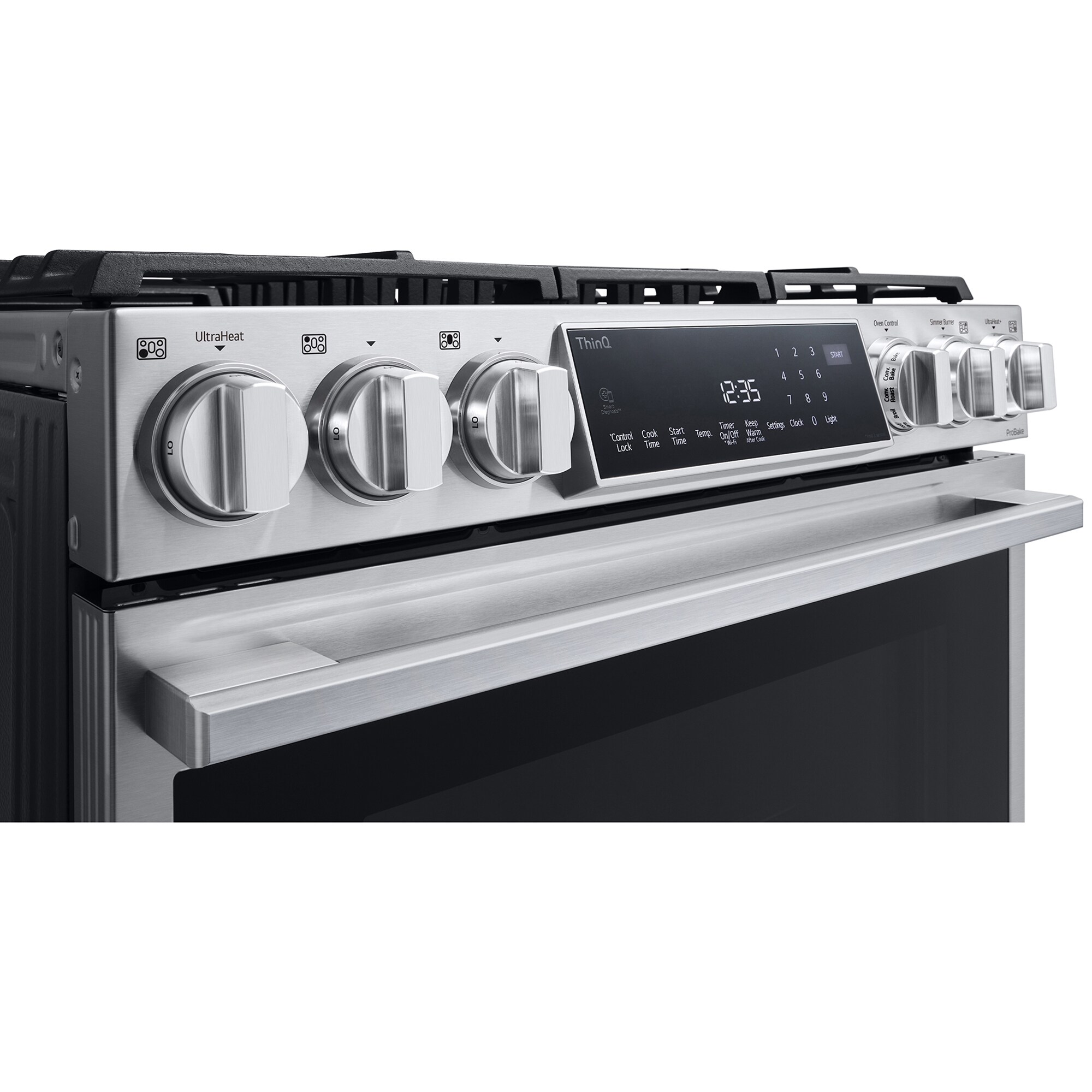 LG Studio 30 in. 6.3 cu. ft. Smart Air Fry True European Convection Slide-In Dual Fuel Range with 5 Sealed Burners & Griddle - Stainless Steel, , hires