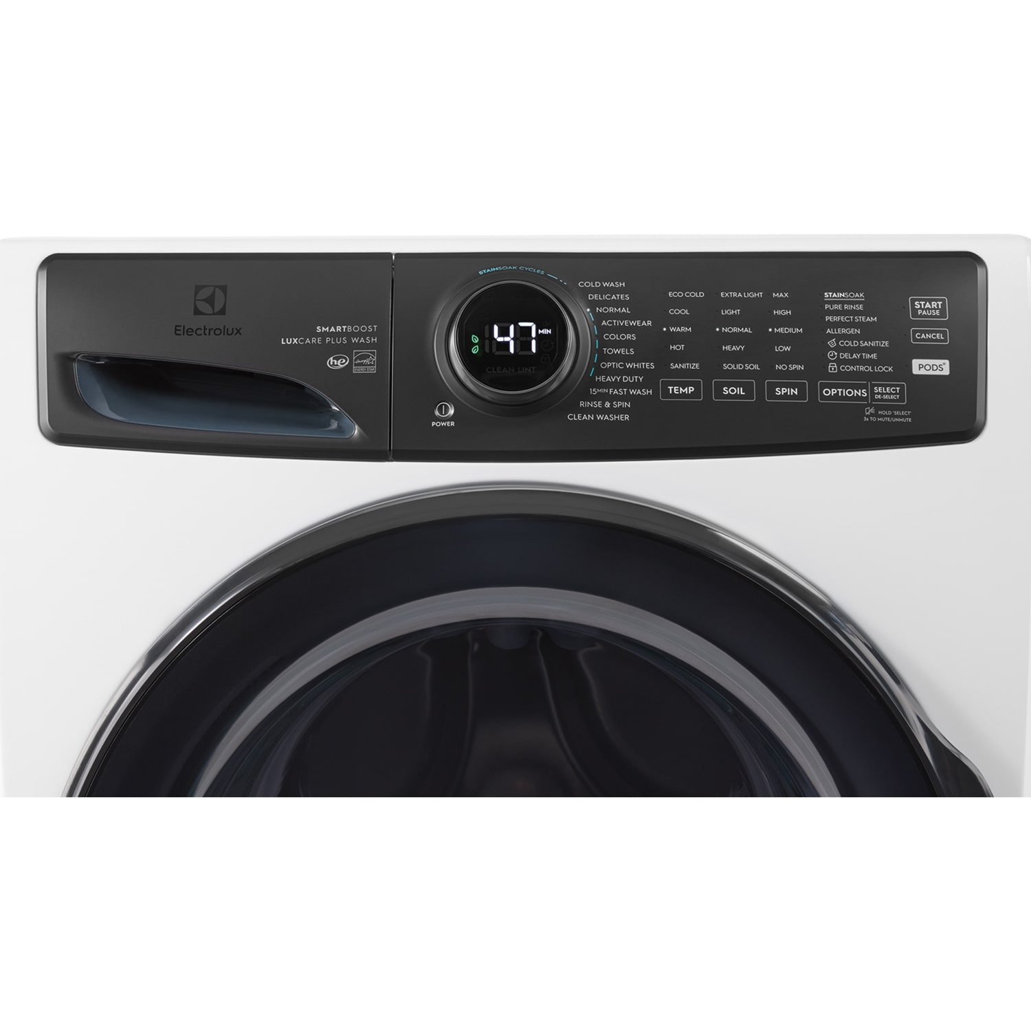 Electrolux 27 in. 4.5 cu. ft. Stackable Front Load Washer with LuxCare Plus Wash, SmartBoost Sanitize & Perfect Steam Cycle - White, White, hires