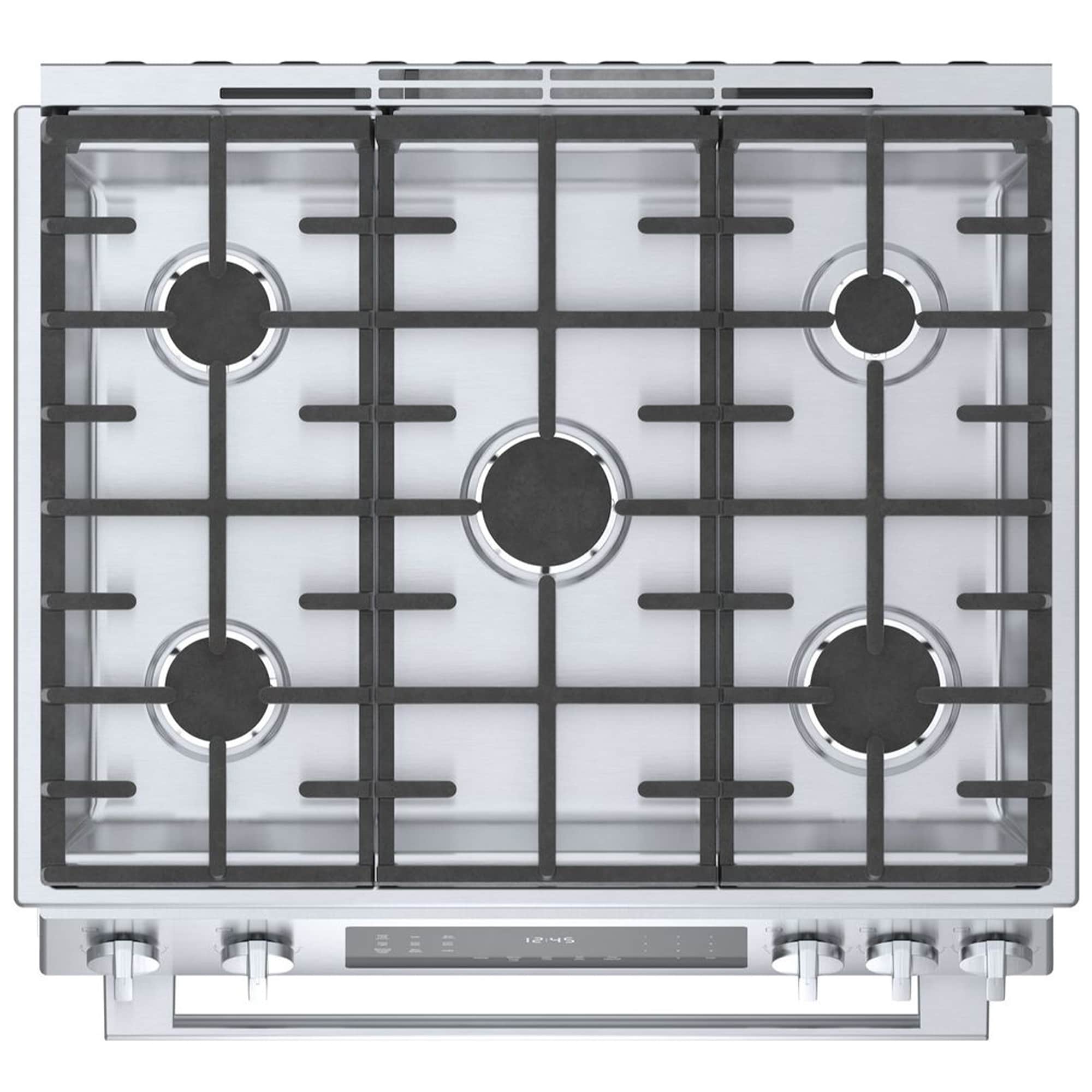 Bosch Benchmark 30 in. 4.8 cu. ft. Standard Convection Slide-In Gas Range with 5 Sealed Burners - Stainless Steel, , hires